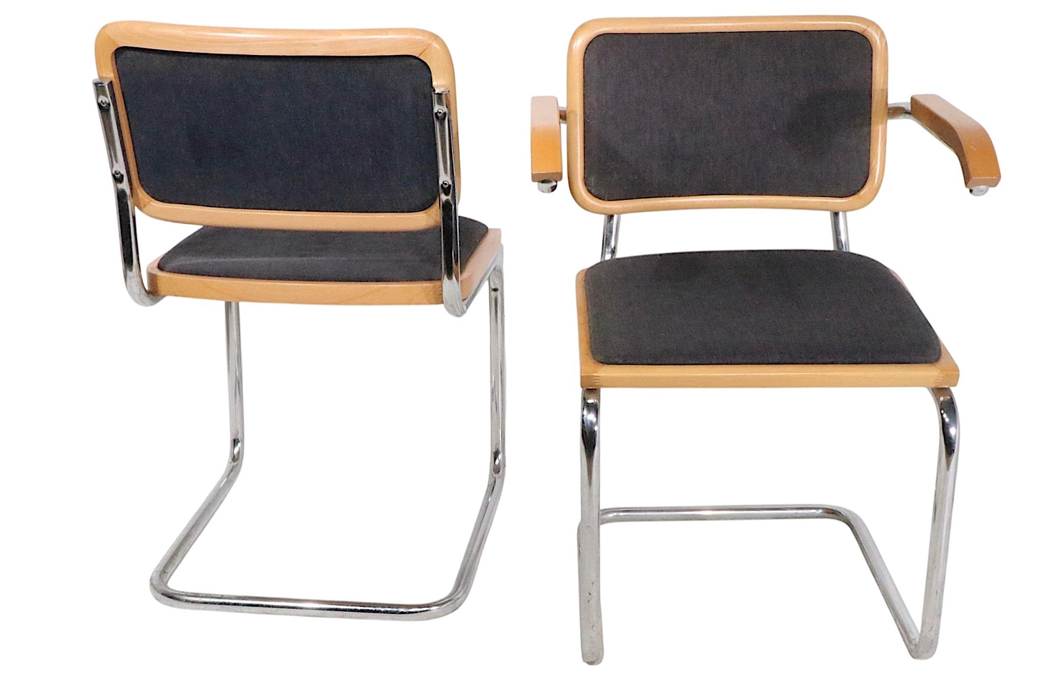 Set of Six Marcel Breuer Cesca Chairs Made in Italy c 1970's en vente 6