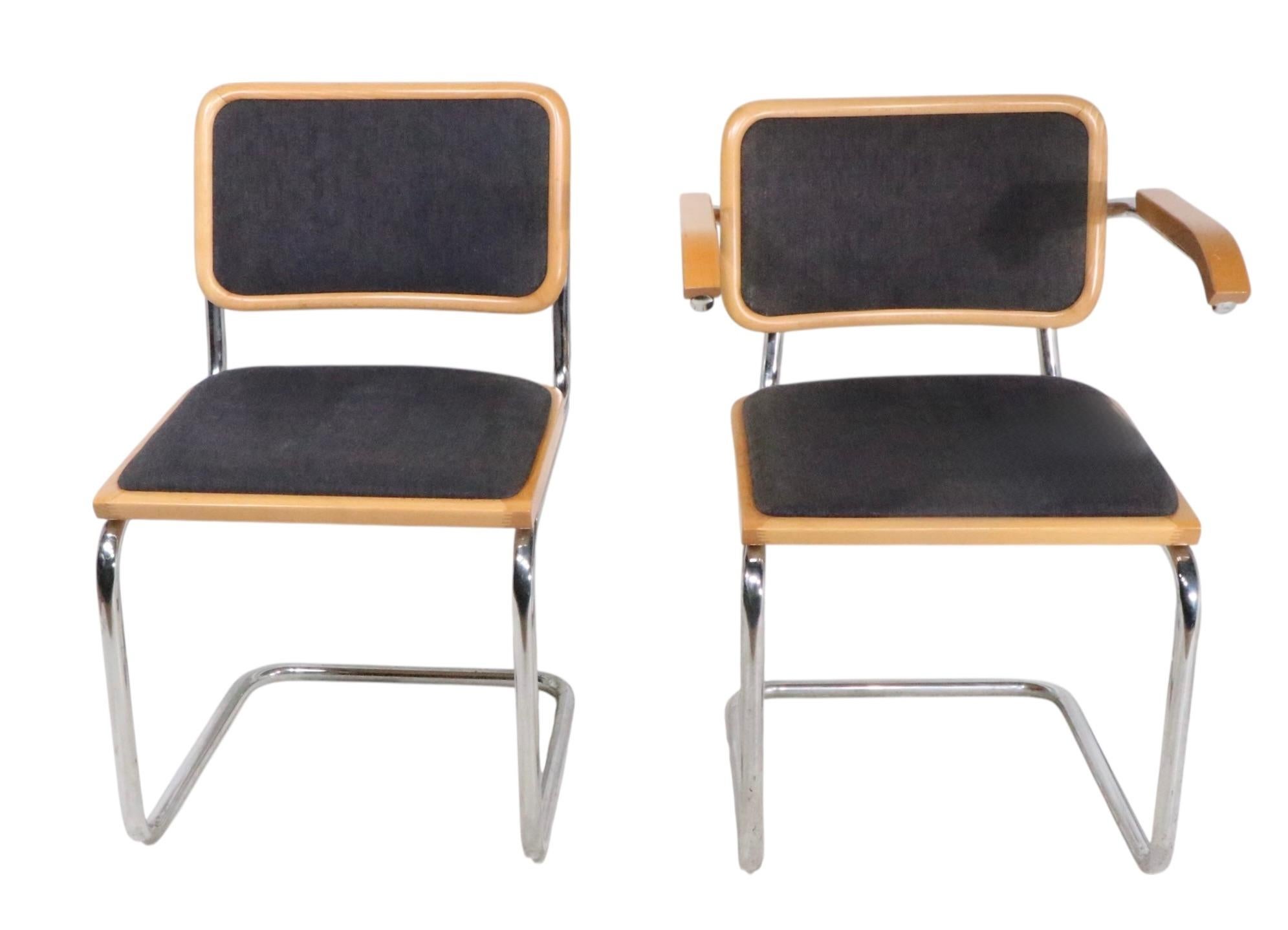 Set of Six Marcel Breuer Cesca Chairs Made in Italy c 1970's en vente 11