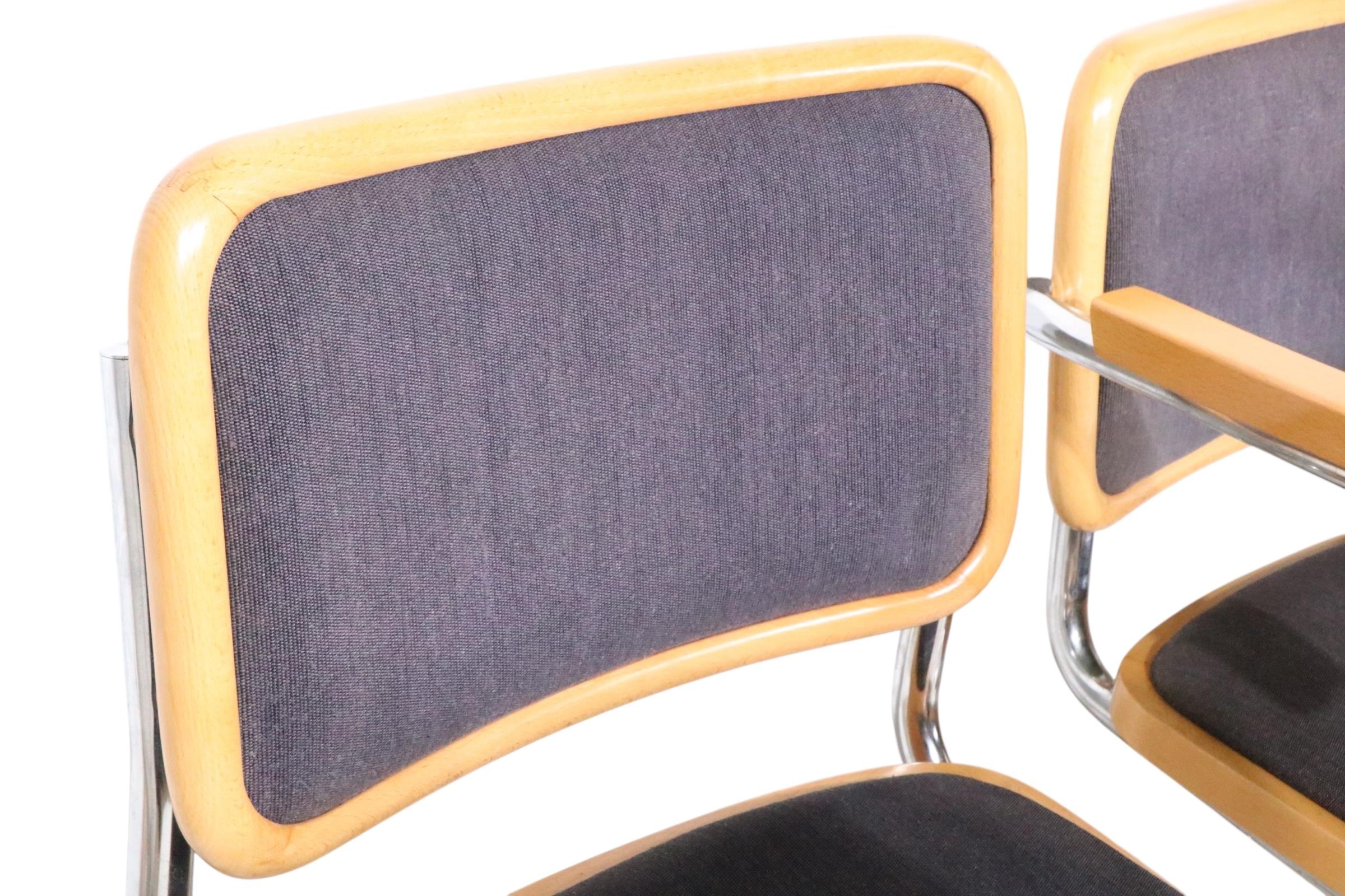 Set of Six Marcel Breuer Cesca Chairs Made in Italy c 1970's en vente 12
