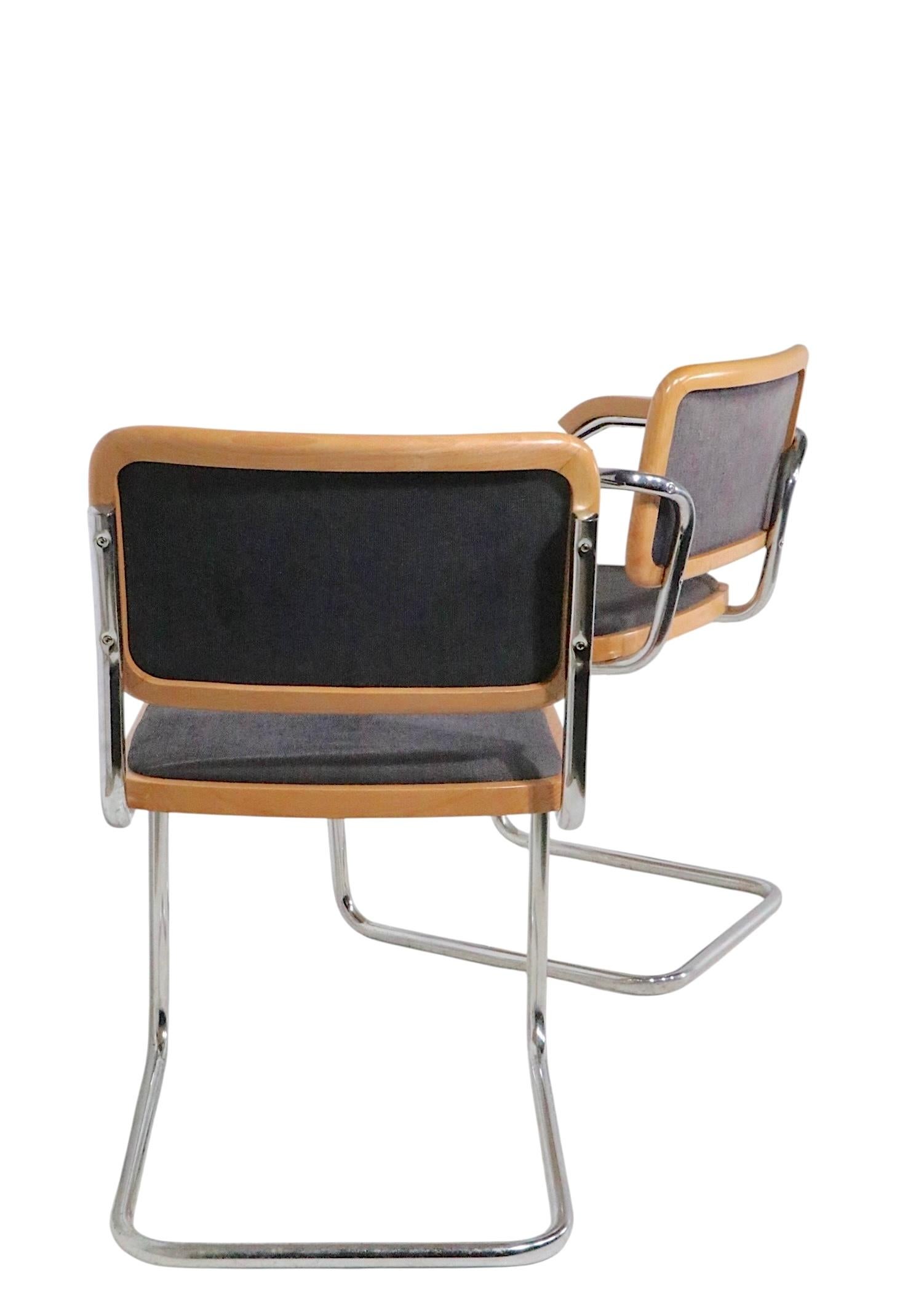 20ième siècle Set of Six Marcel Breuer Cesca Chairs Made in Italy c 1970's en vente