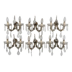 Antique Set of six Maria Teresa sconces. Italy 1940s
