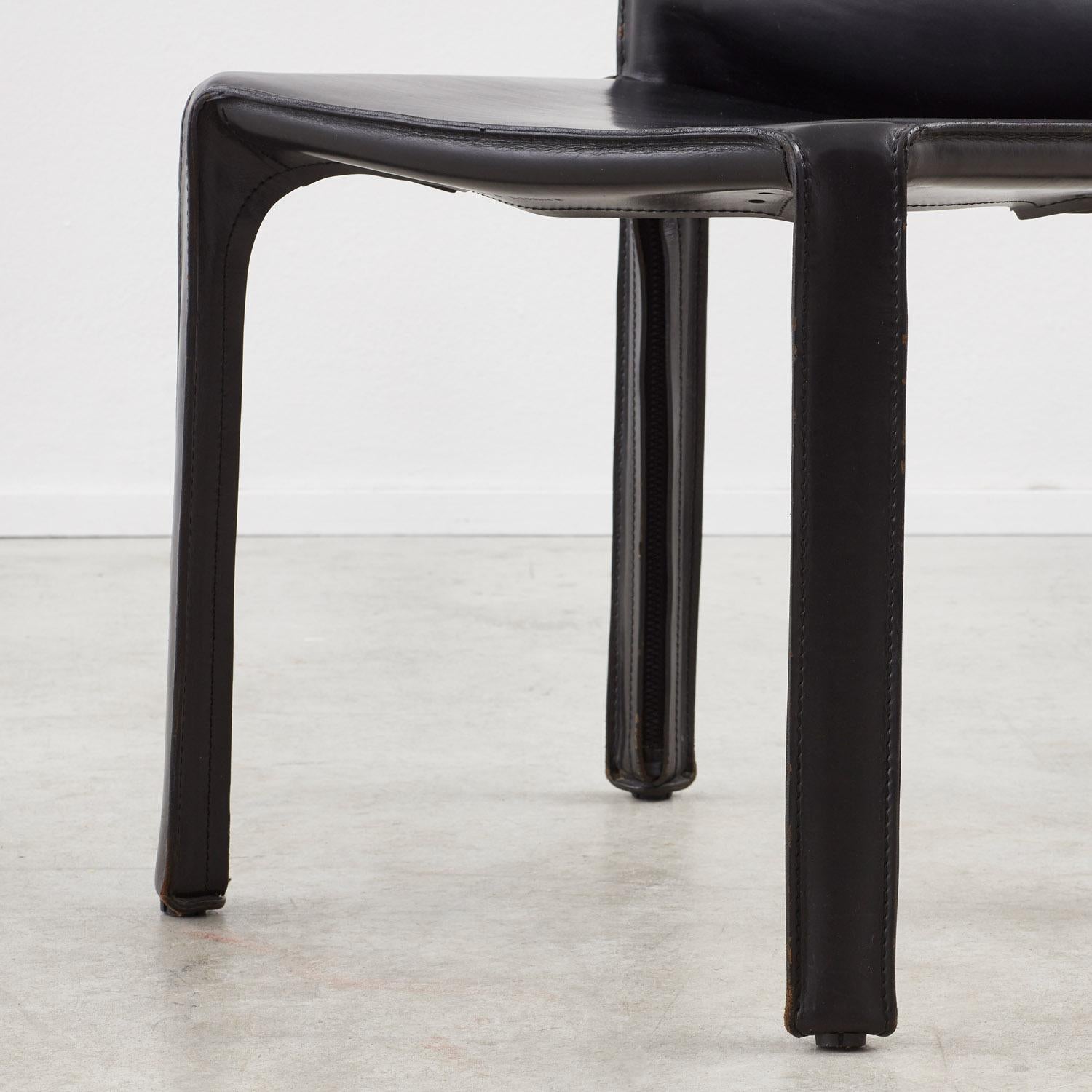 Set of six Mario Bellini Cab 412 chairs Cassina, Italy, 1977 6