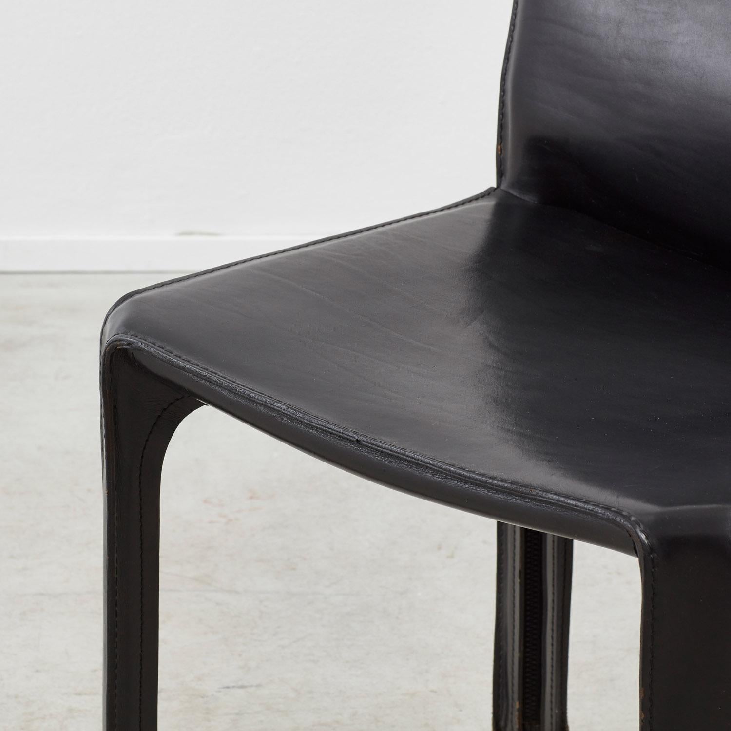 Set of six Mario Bellini Cab 412 chairs Cassina, Italy, 1977 8