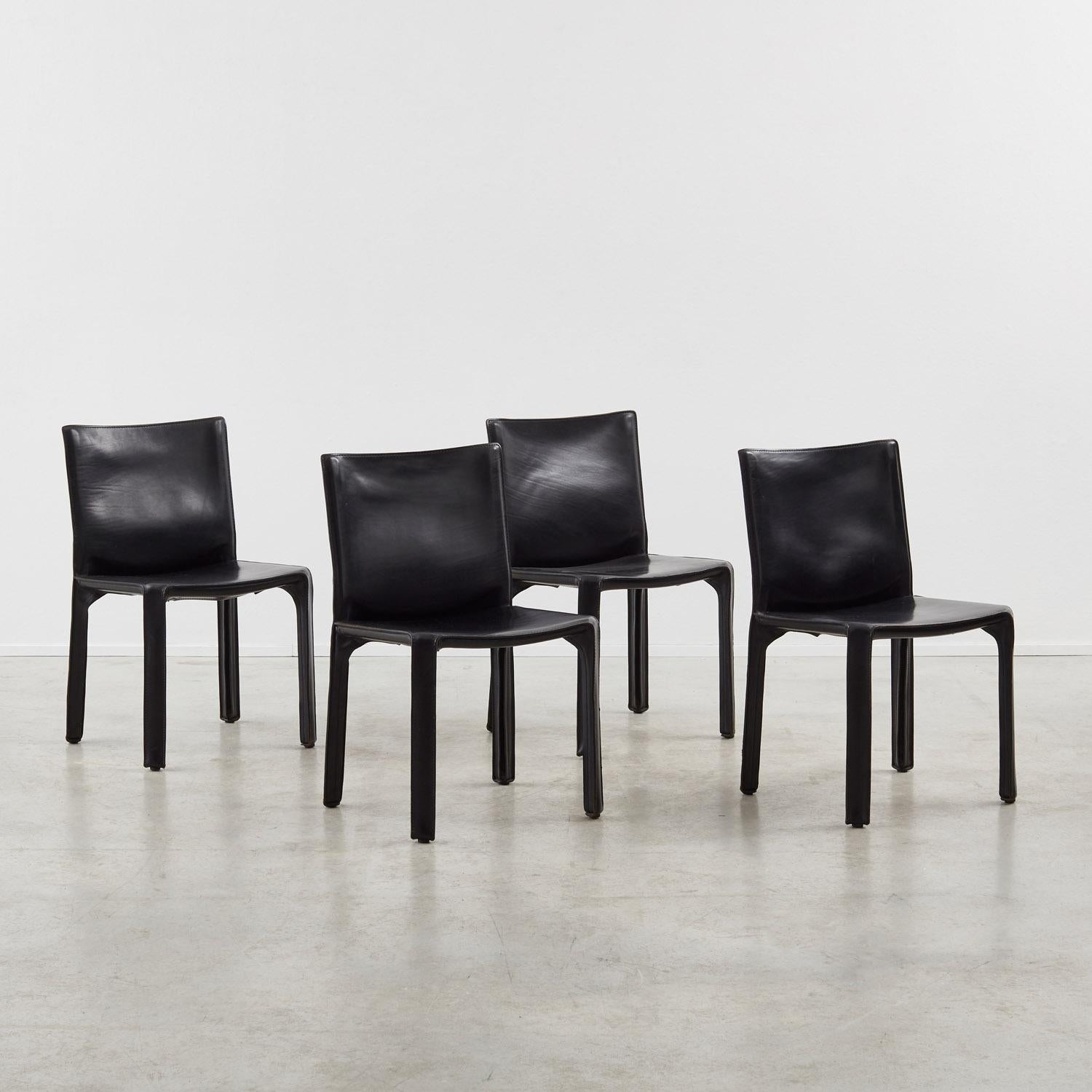 Italian Set of six Mario Bellini Cab 412 chairs Cassina, Italy, 1977