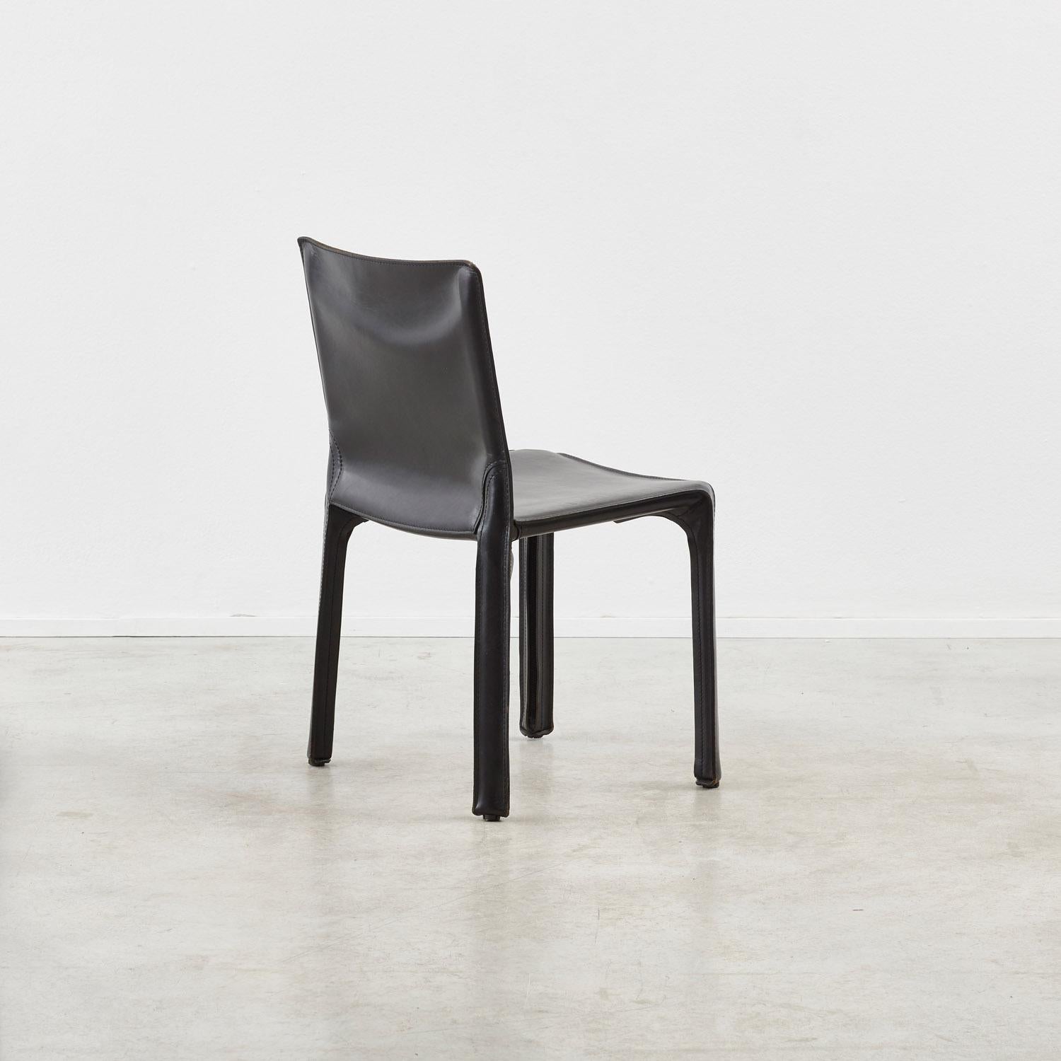 Late 20th Century Set of six Mario Bellini Cab 412 chairs Cassina, Italy, 1977