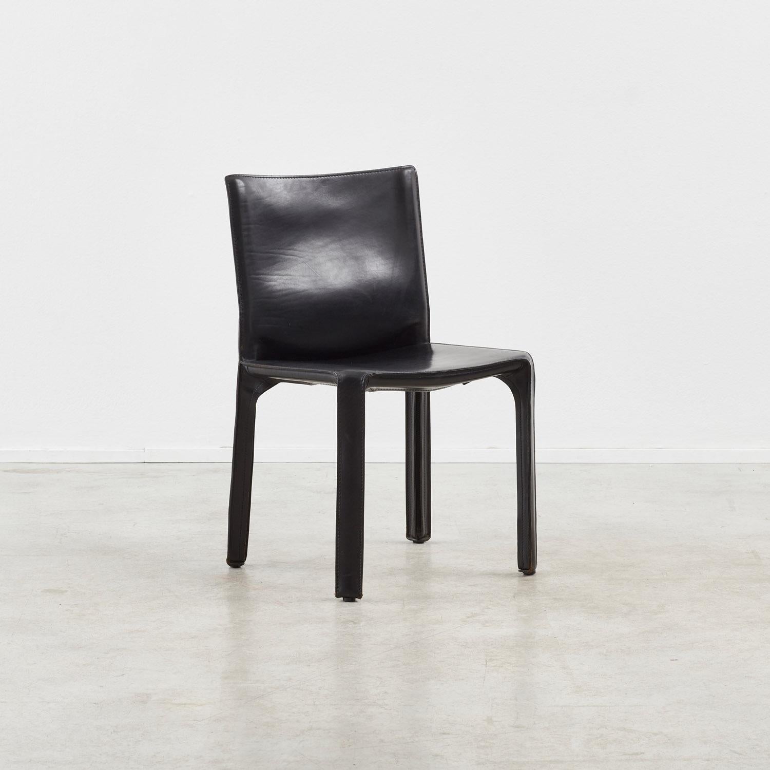 Set of six Mario Bellini Cab 412 chairs Cassina, Italy, 1977 2