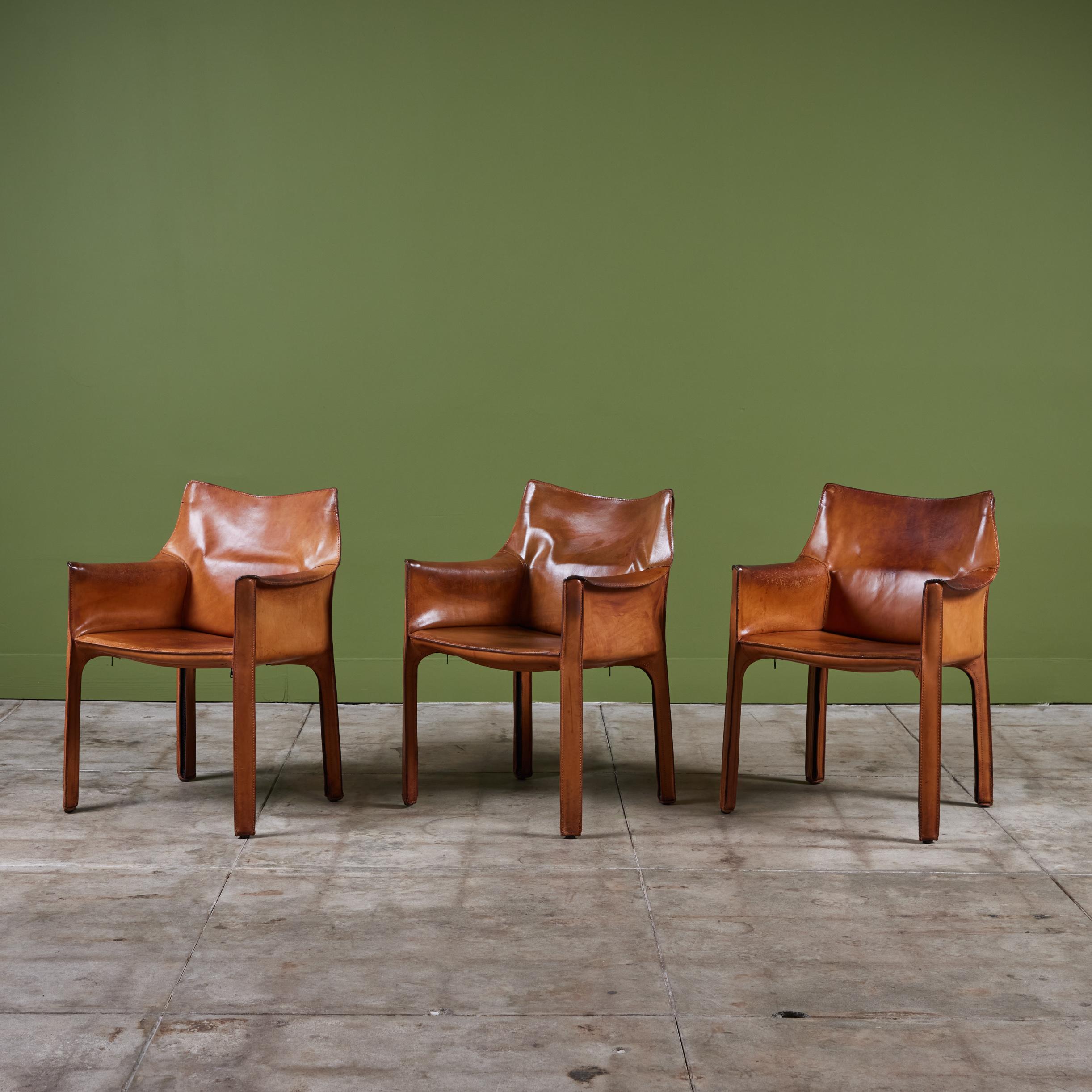 Set of Six Mario Bellini Cab Armchairs for Cassina In Good Condition In Los Angeles, CA