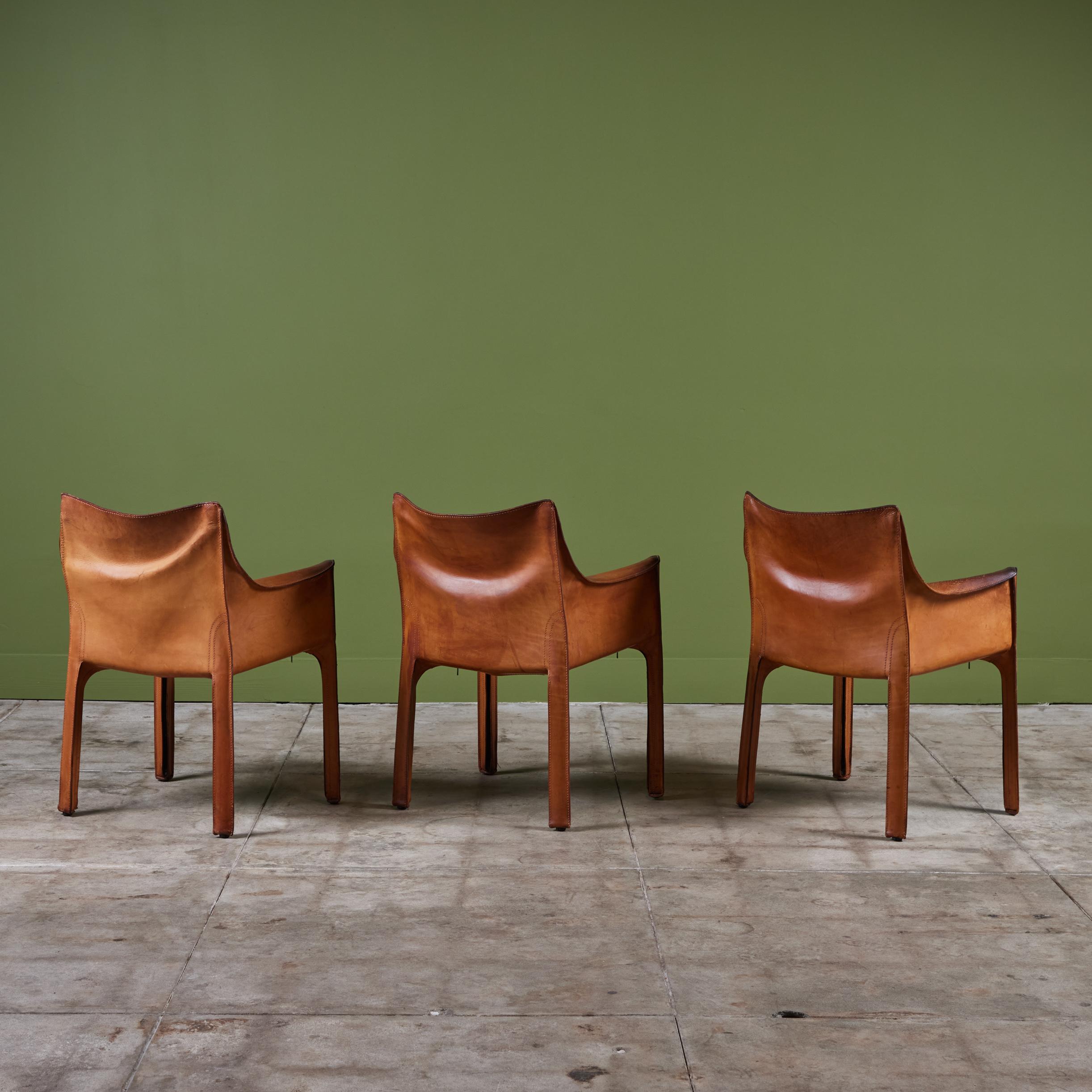 Late 20th Century Set of Six Mario Bellini Cab Armchairs for Cassina For Sale