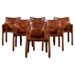 Used Set of Six Mario Bellini Cab Armchairs for Cassina