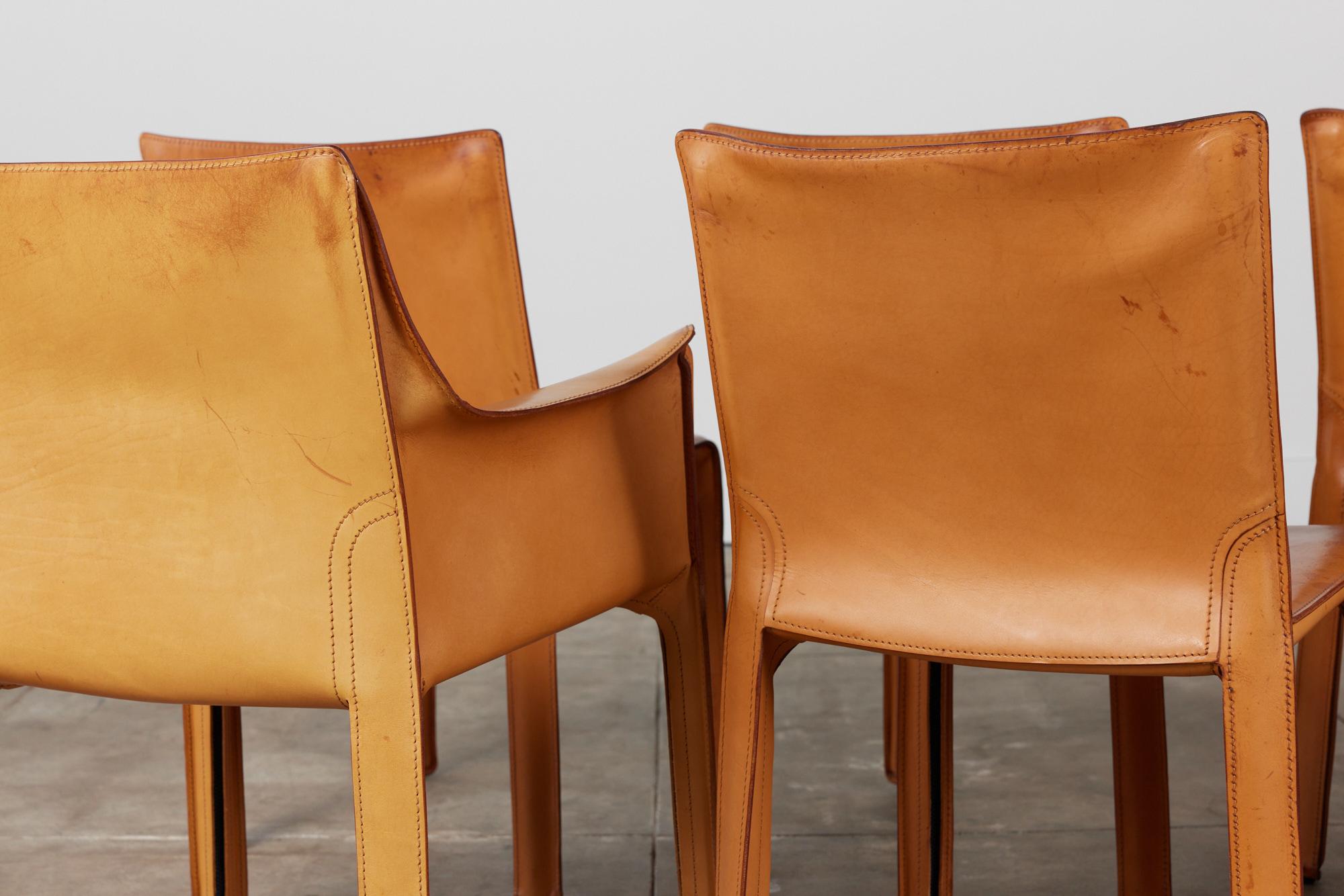 Set of Six Mario Bellini Cab Chairs for Cassina 3