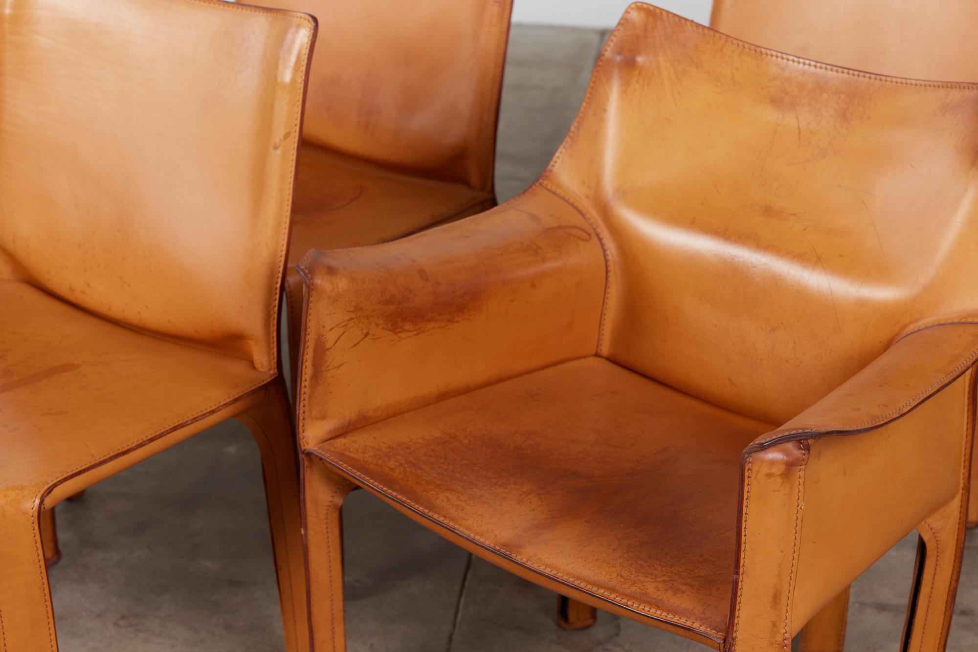 Set of Six Mario Bellini Cab Chairs for Cassina 9
