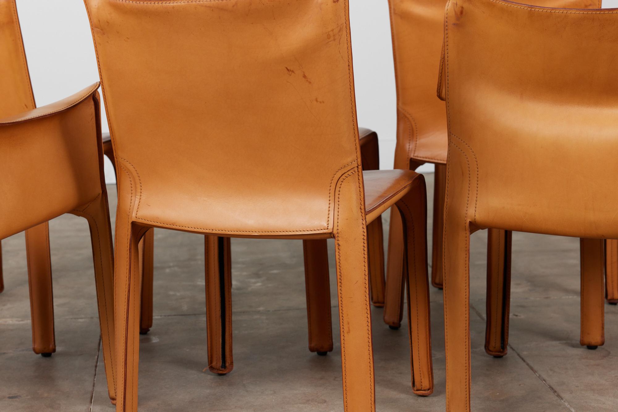 Set of Six Mario Bellini Cab Chairs for Cassina 11