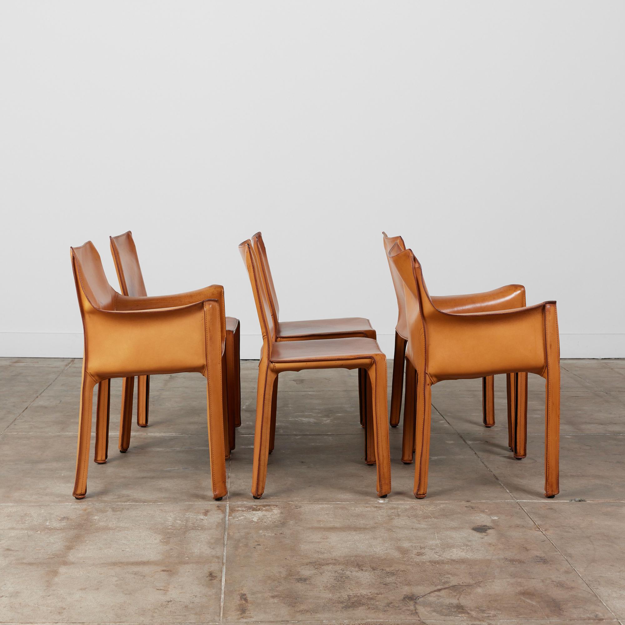Late 20th Century Set of Six Mario Bellini Cab Chairs for Cassina