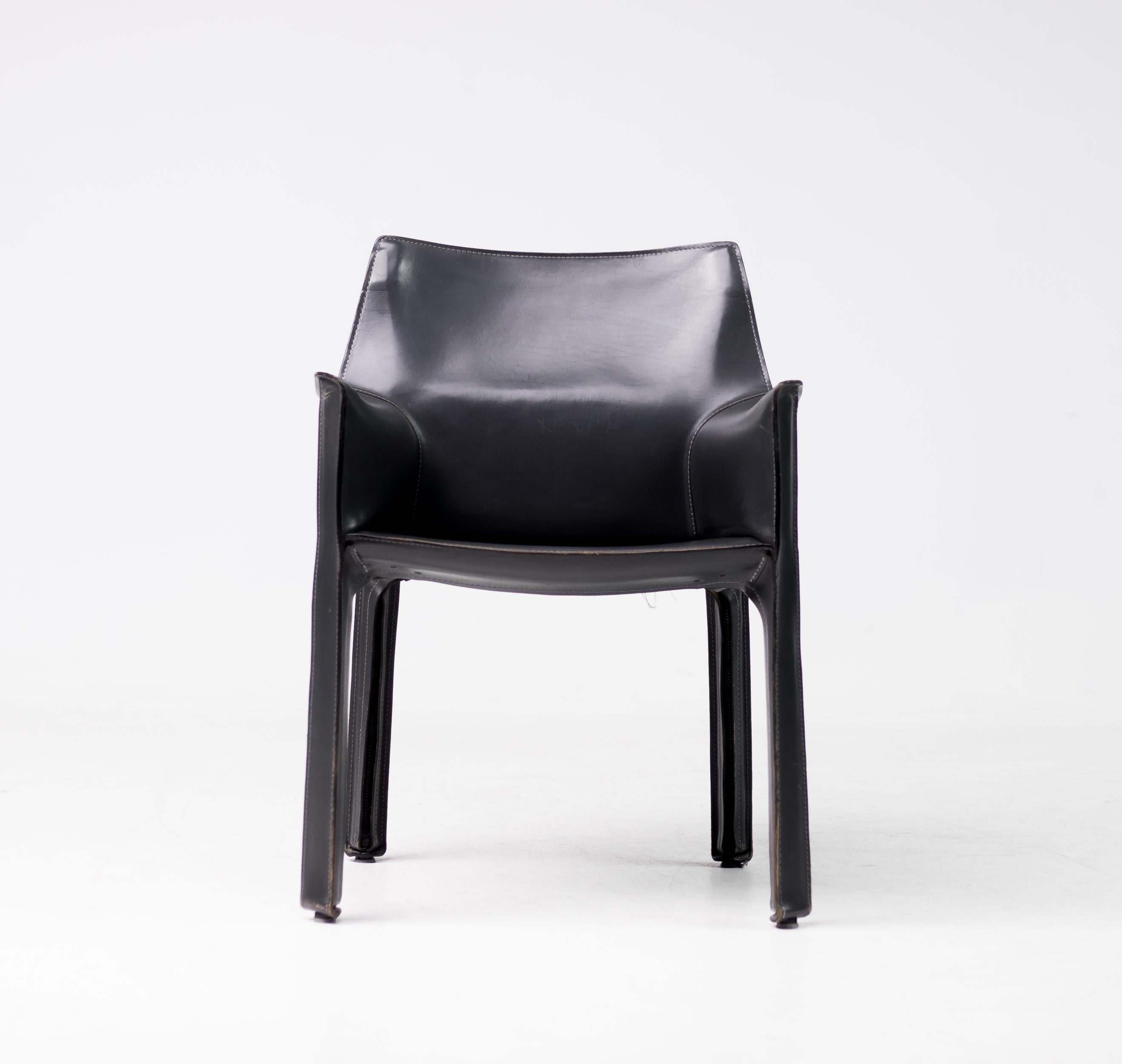 Set of Six Mario Bellini Cab Chairs for Cassina 2