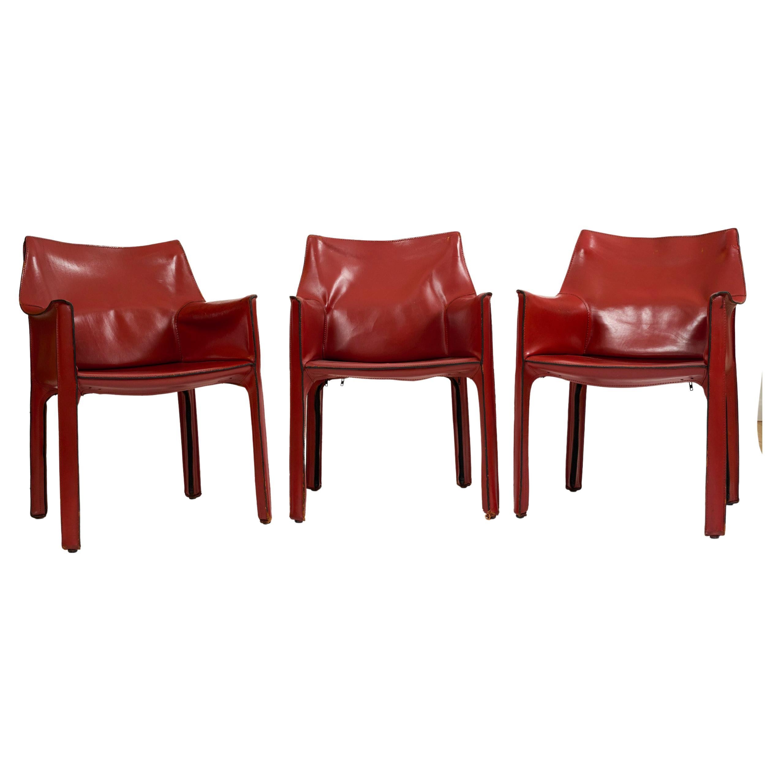 Set of Six Mario Bellini, Cab Chairs for Cassina