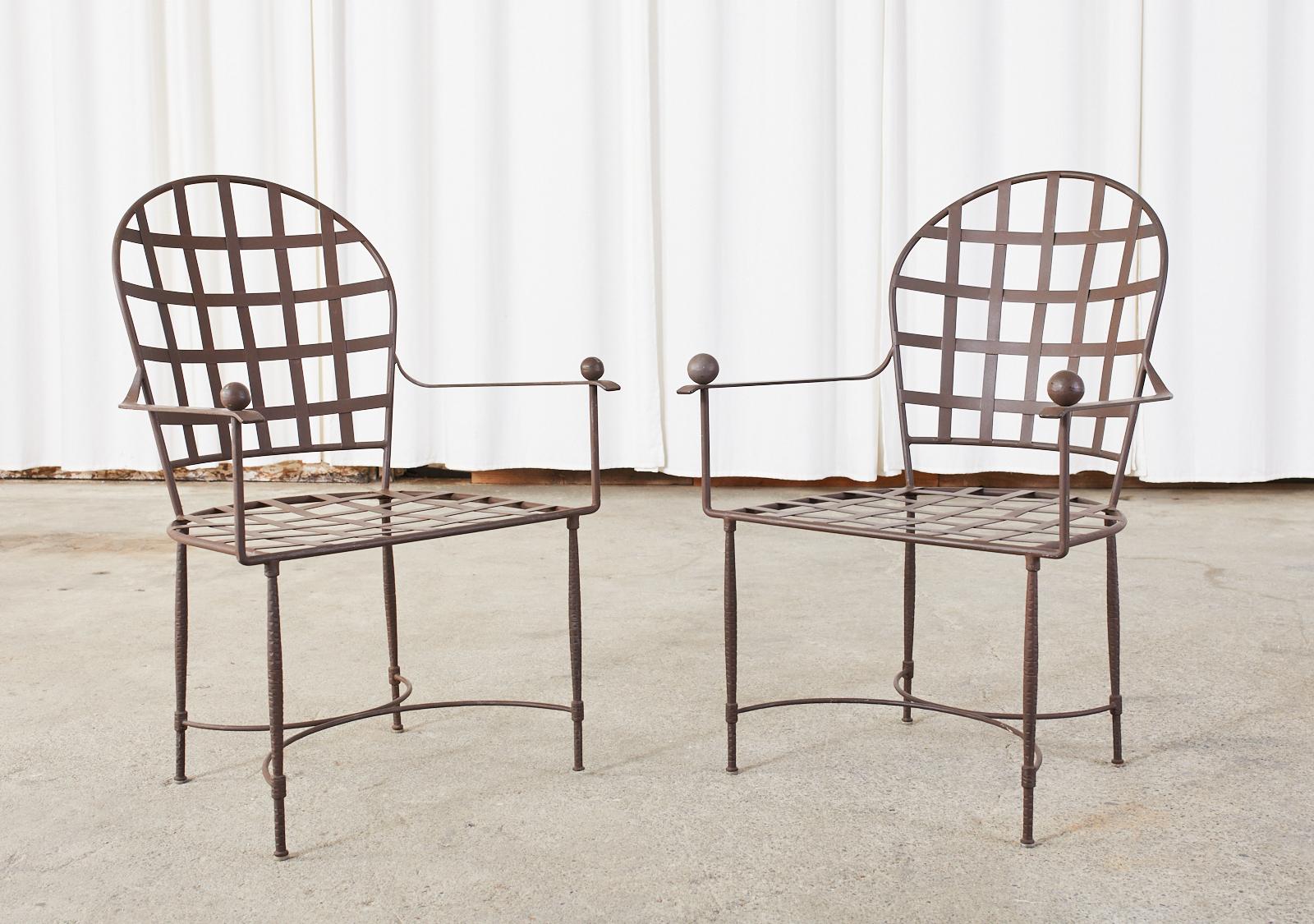 Set of Six Mario Papperzini for John Salterini Iron Garden Chairs 2
