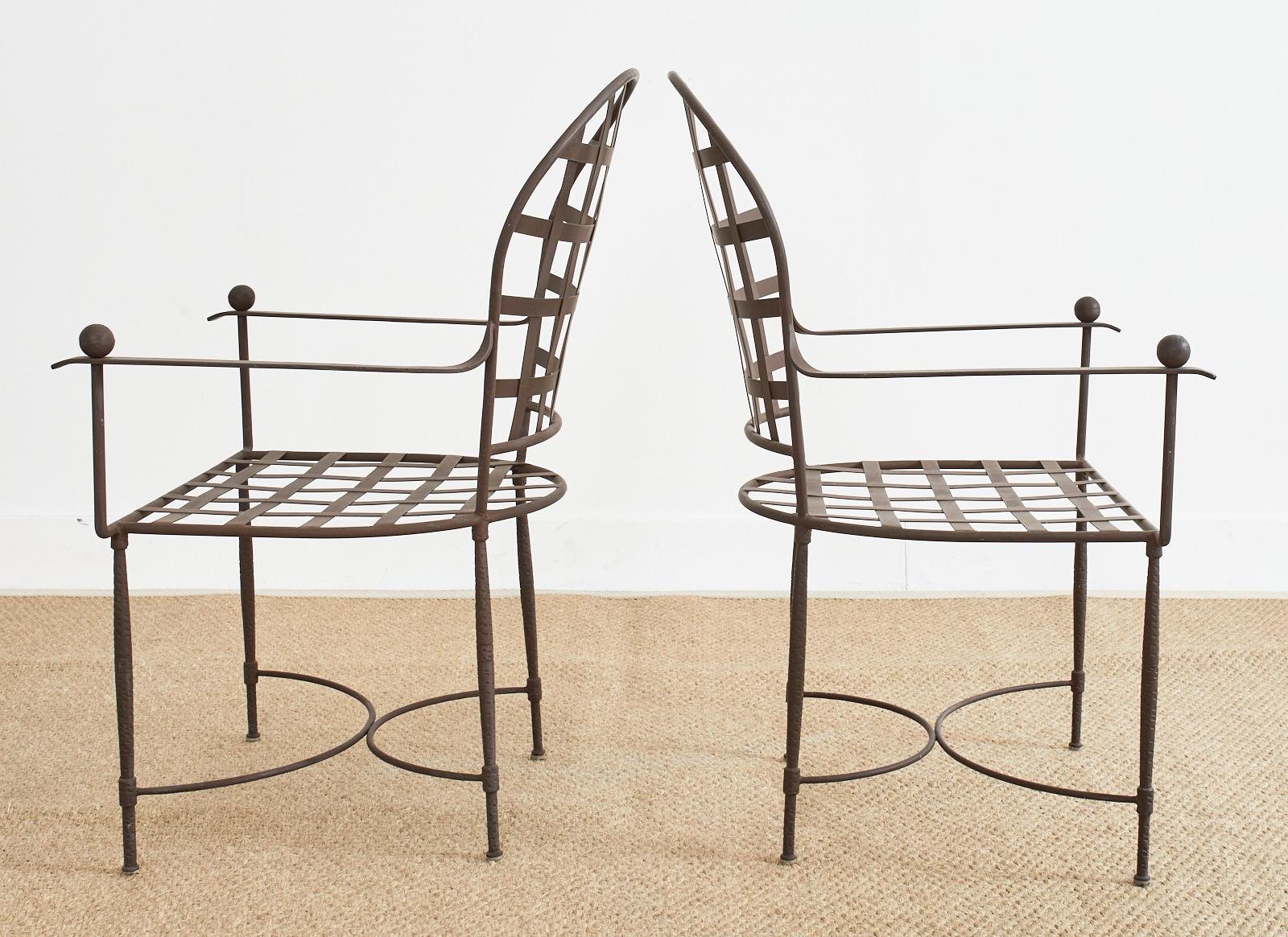 Set of Six Mario Papperzini for John Salterini Iron Garden Chairs 2