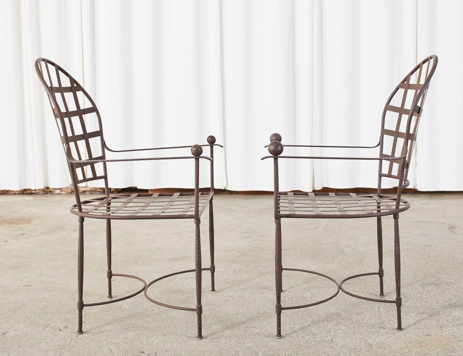 Set of Six Mario Papperzini for John Salterini Iron Garden Chairs 3