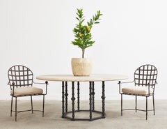 Set of Six Mario Papperzini for John Salterini Iron Garden Chairs
