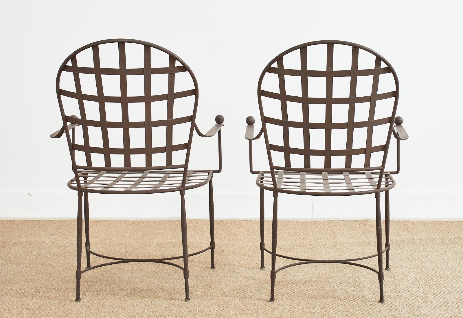 Set of Six Mario Papperzini for John Salterini Iron Garden Chairs 12