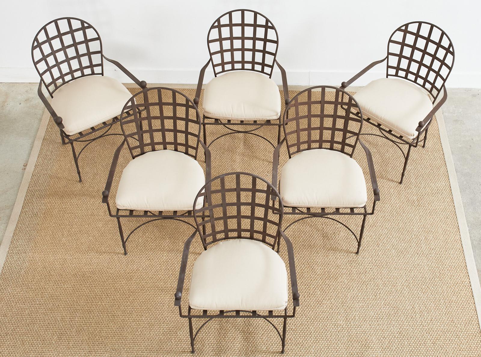 American Set of Six Mario Papperzini for John Salterini Iron Garden Chairs