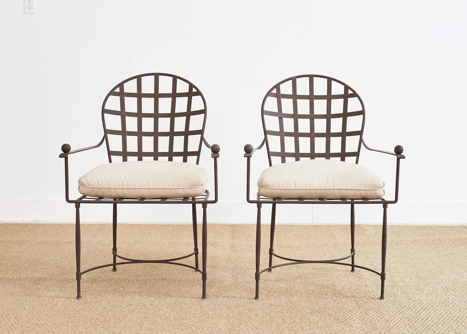 Hand-Crafted Set of Six Mario Papperzini for John Salterini Iron Garden Chairs