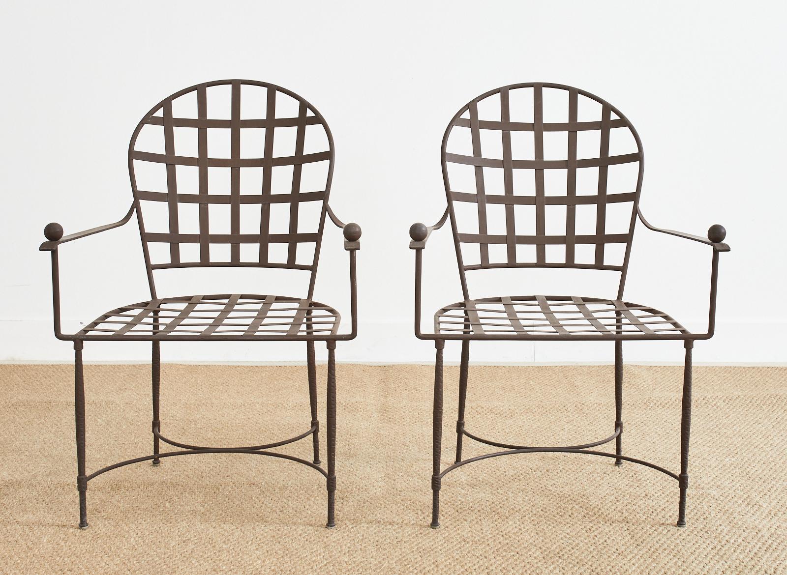 Set of Six Mario Papperzini for John Salterini Iron Garden Chairs In Good Condition In Rio Vista, CA