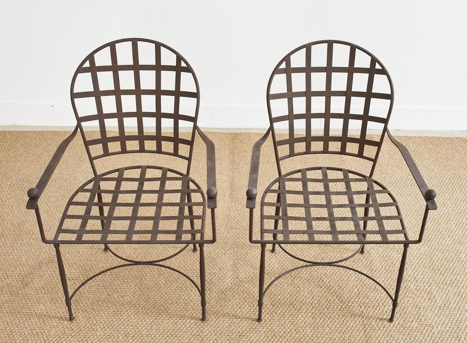 20th Century Set of Six Mario Papperzini for John Salterini Iron Garden Chairs