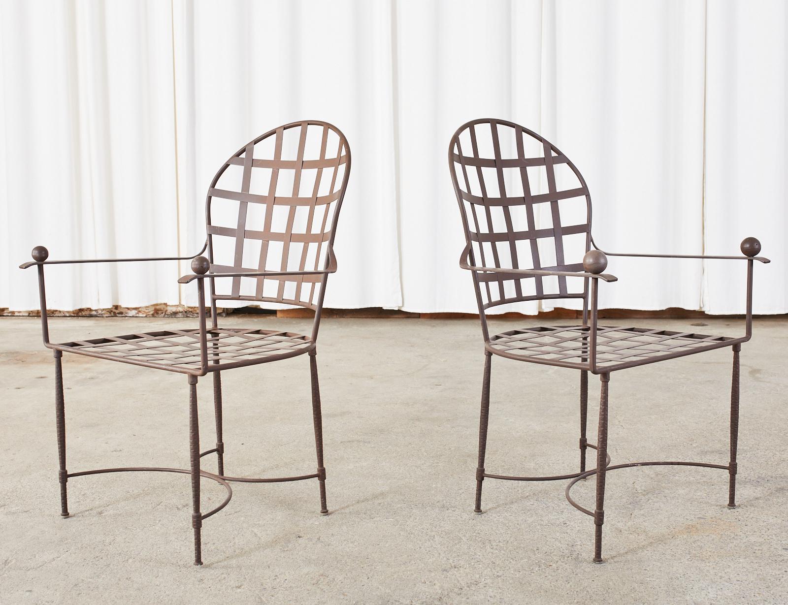 Set of Six Mario Papperzini for John Salterini Iron Garden Chairs 1