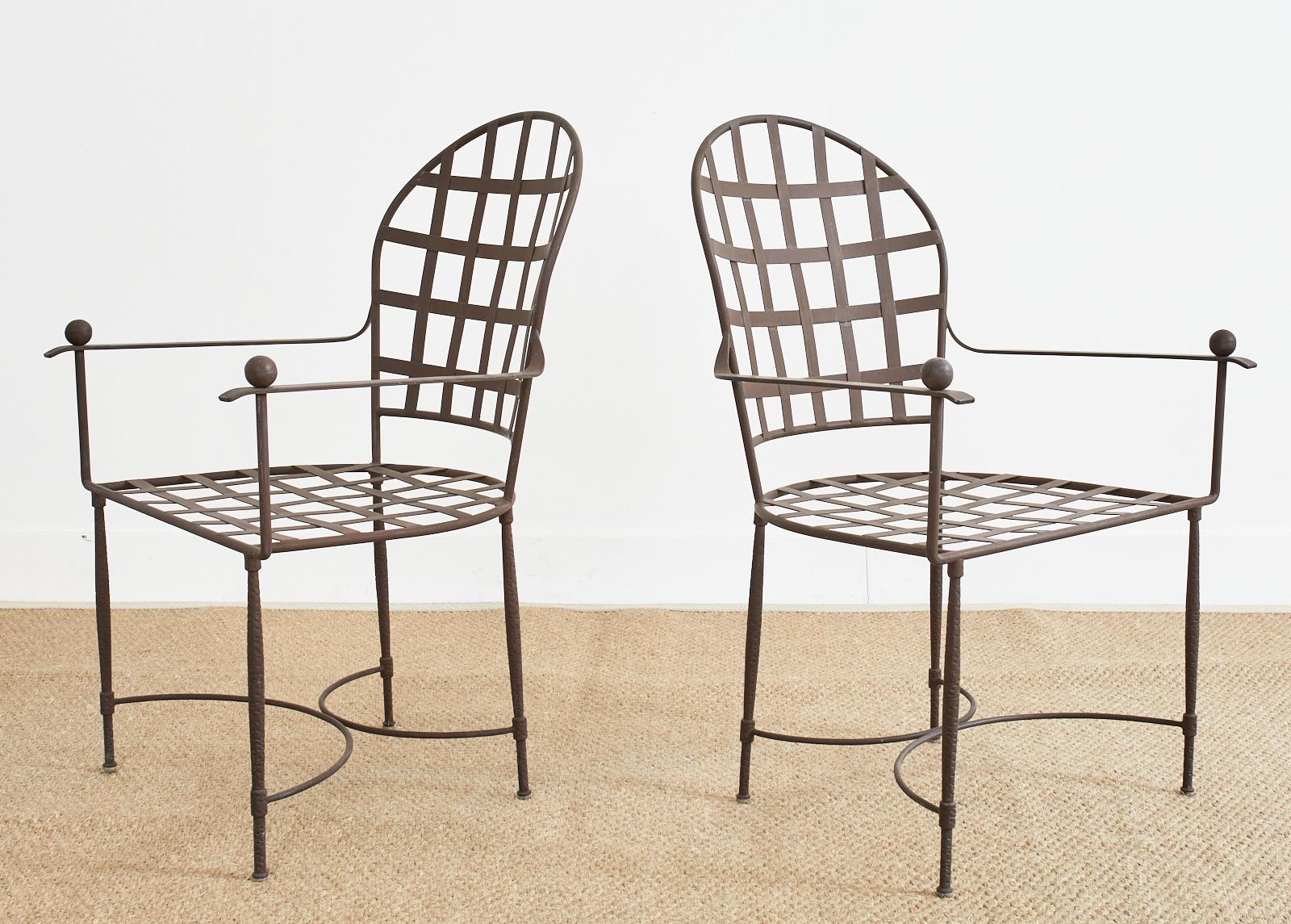 Set of Six Mario Papperzini for John Salterini Iron Garden Chairs 1
