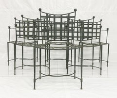Sechser-Set „Mario Papperzini für Salterini“, Outdoor-Sessel mit Eisen-Gittergestell