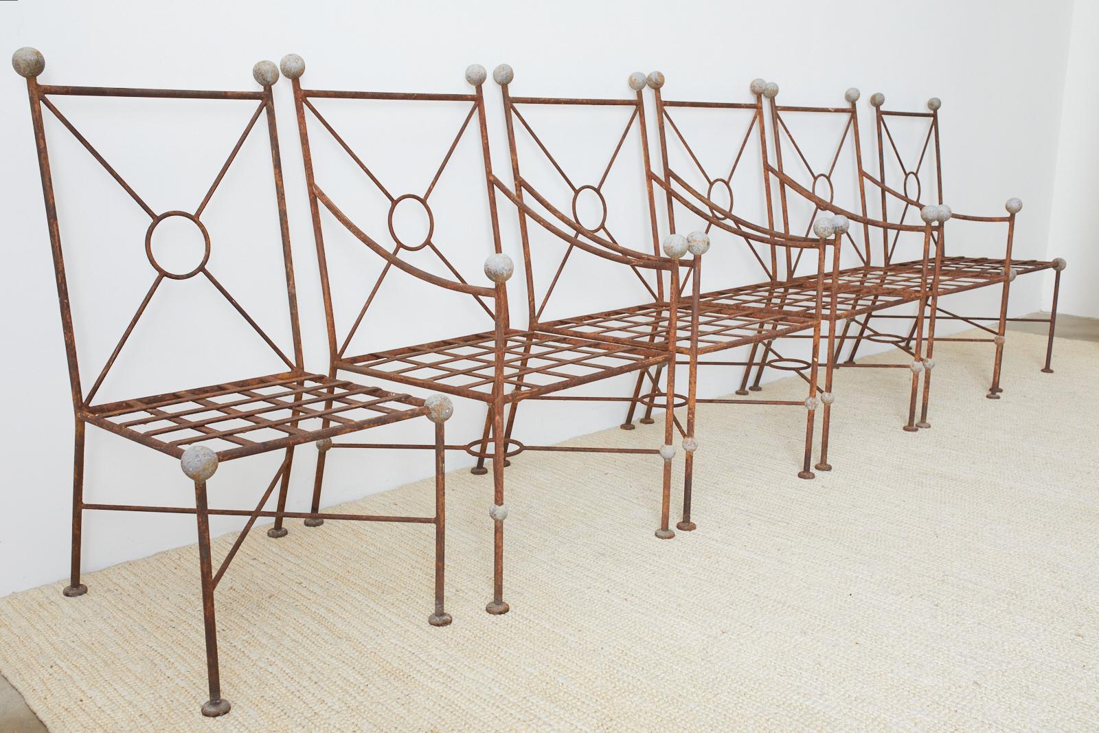 Mid-Century Modern Set of Six Mario Papperzini for Salterini Style Garden Chairs