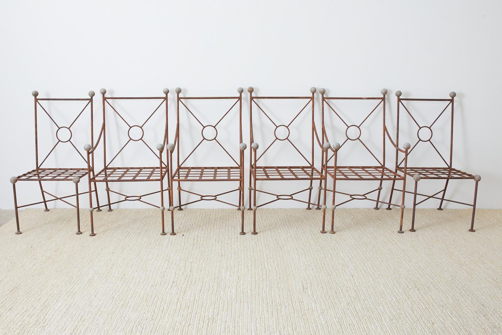 Hand-Crafted Set of Six Mario Papperzini for Salterini Style Garden Chairs