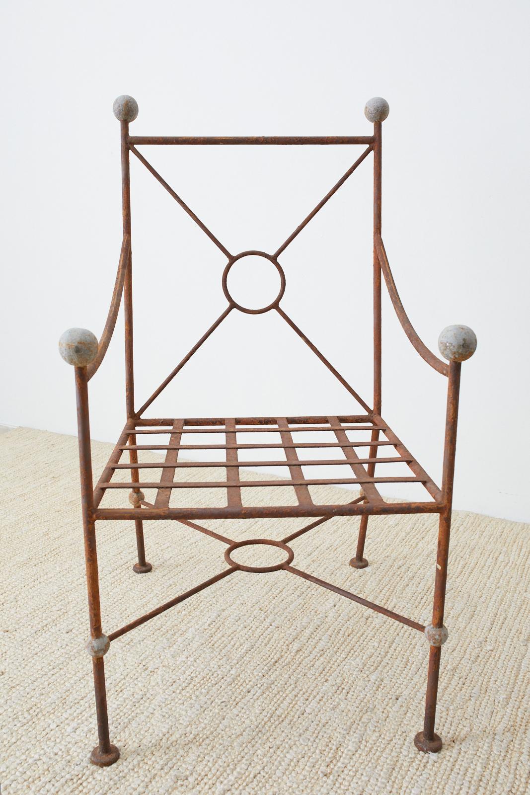 Iron Set of Six Mario Papperzini for Salterini Style Garden Chairs