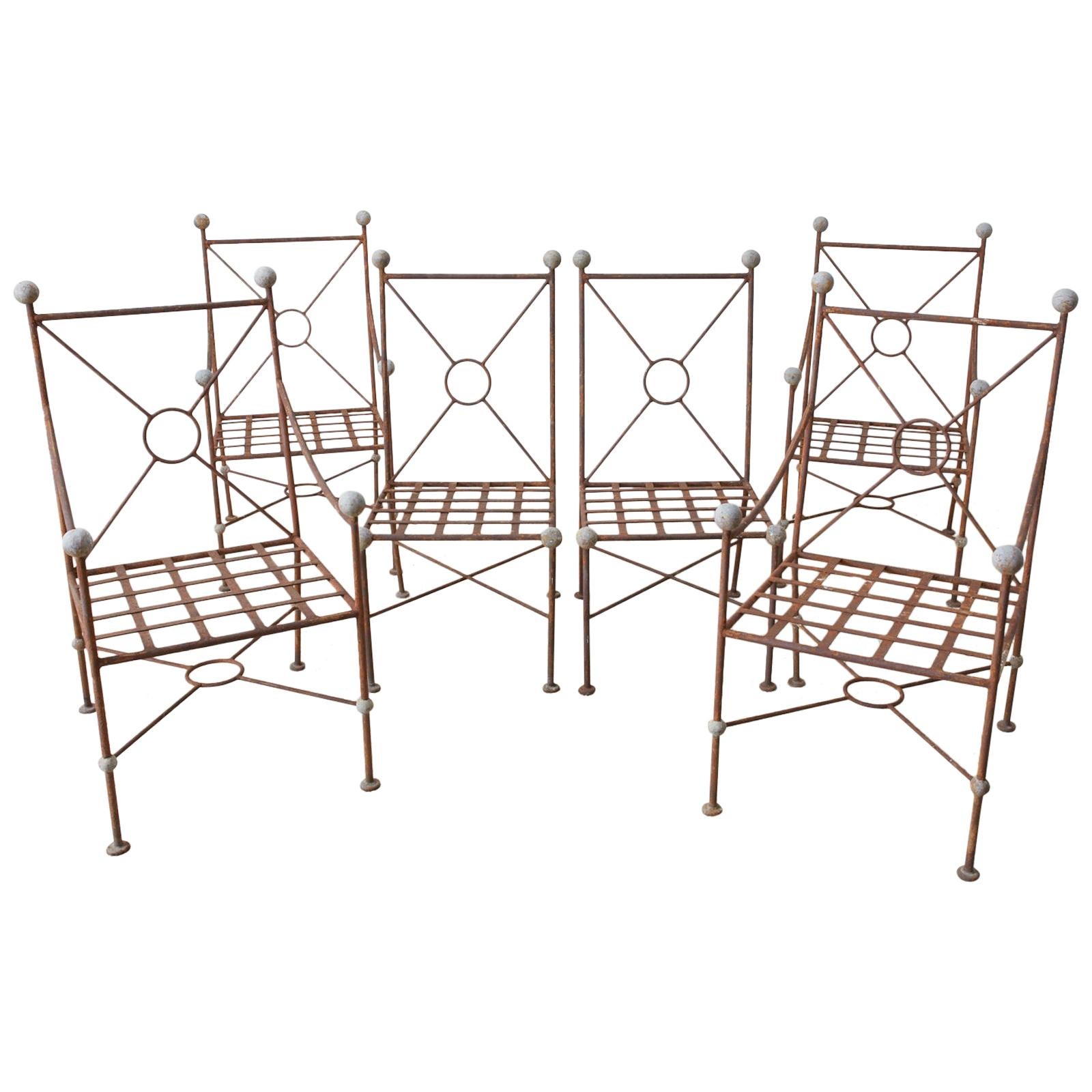 Set of Six Mario Papperzini for Salterini Style Garden Chairs