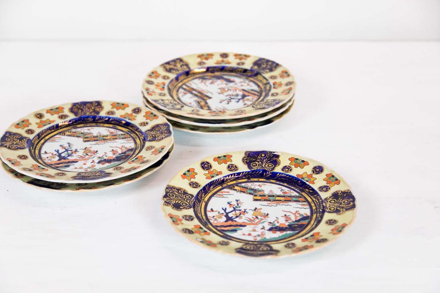 Set of Six Mason's Ironstone Dinner Plates For Sale 1