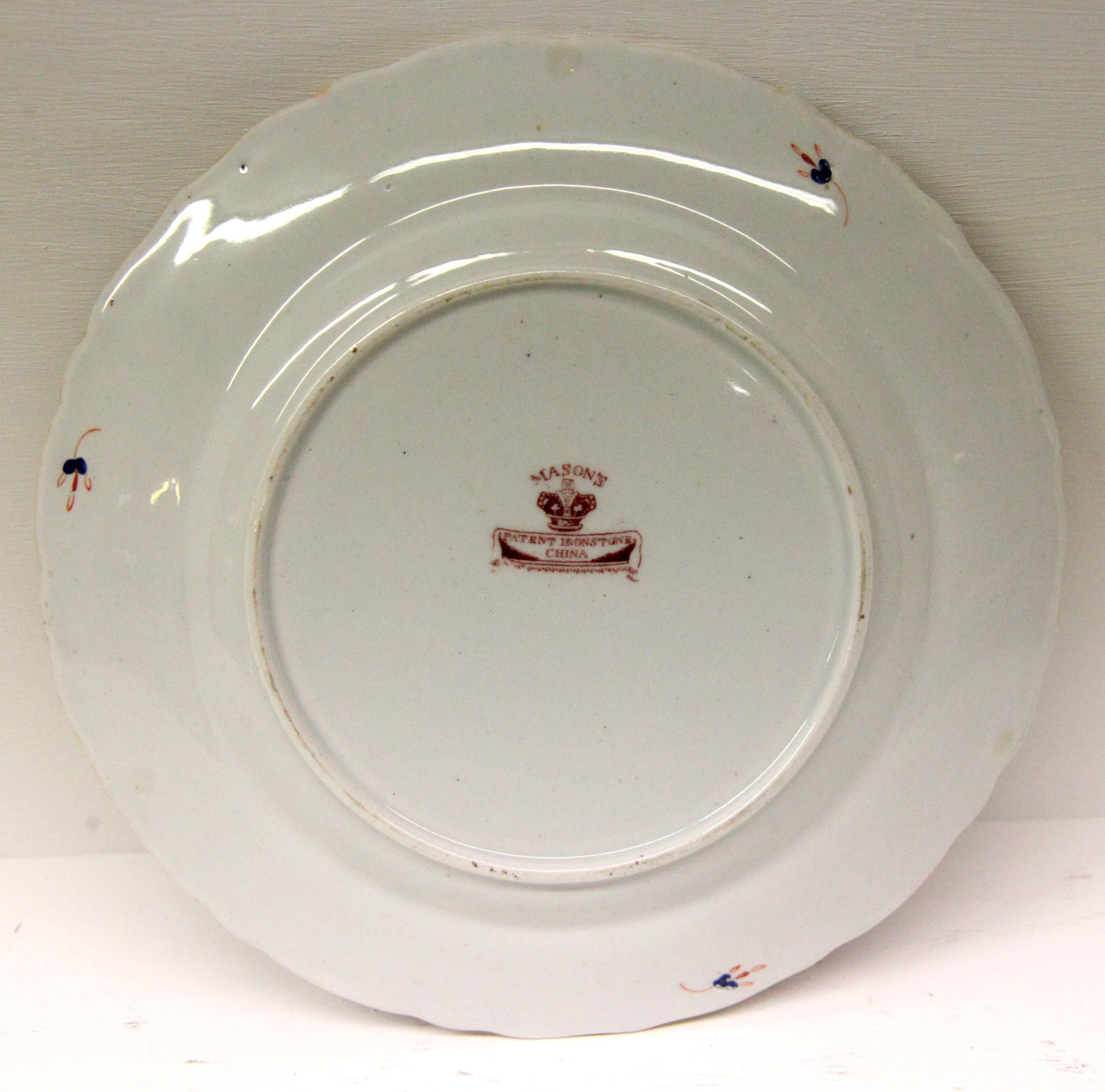 19th Century Set of Six Mason's Ironstone Plates