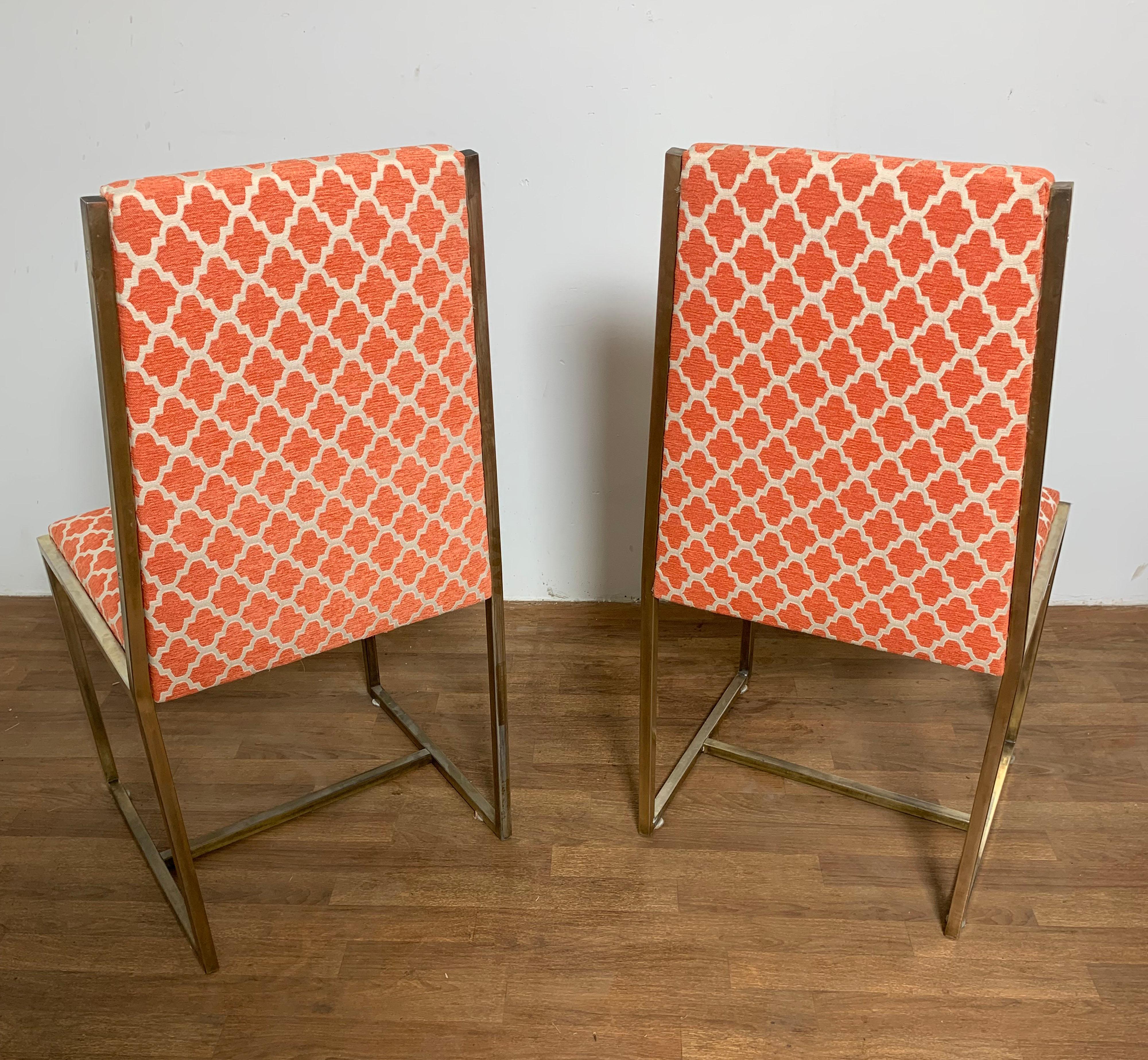Set of Six Mastercraft Brass High Back Dining Chairs circa 1960s For Sale 3