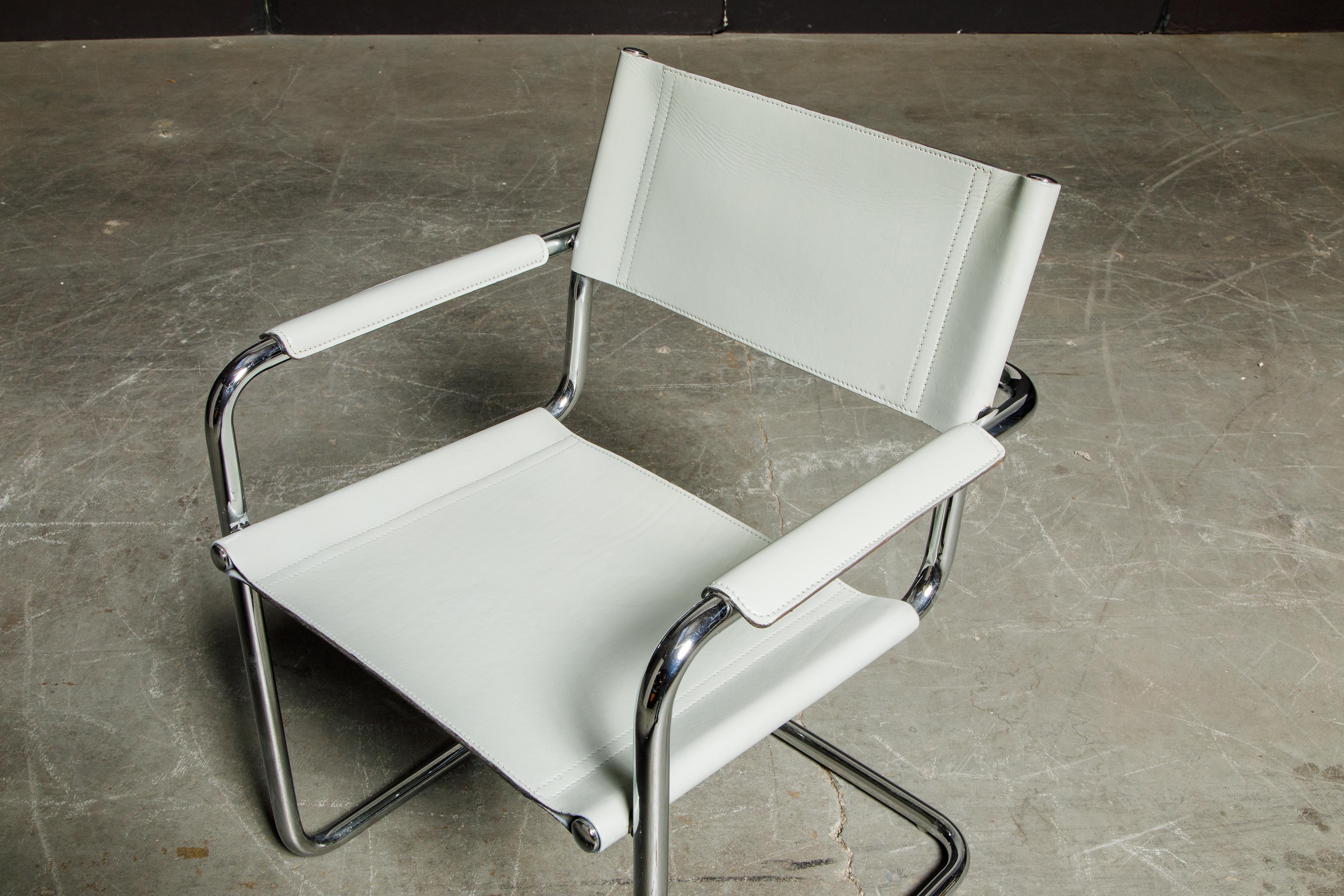 Set of Six Matteo Grassi 'MG Visitor' Leather Armchairs, c. 1980, Signed 9