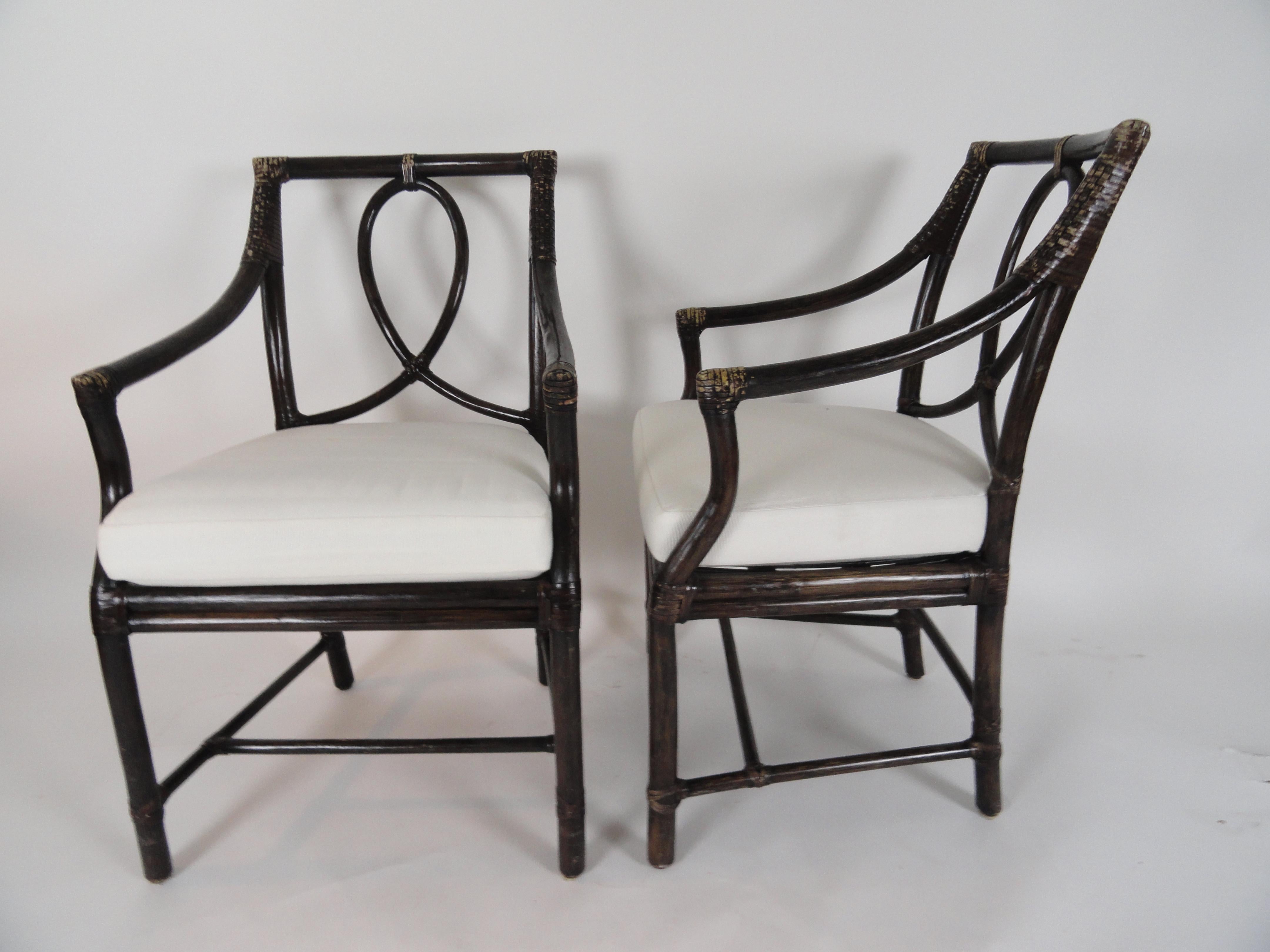 Set of Six McGuire Leona Armchairs In Good Condition In West Palm Beach, FL