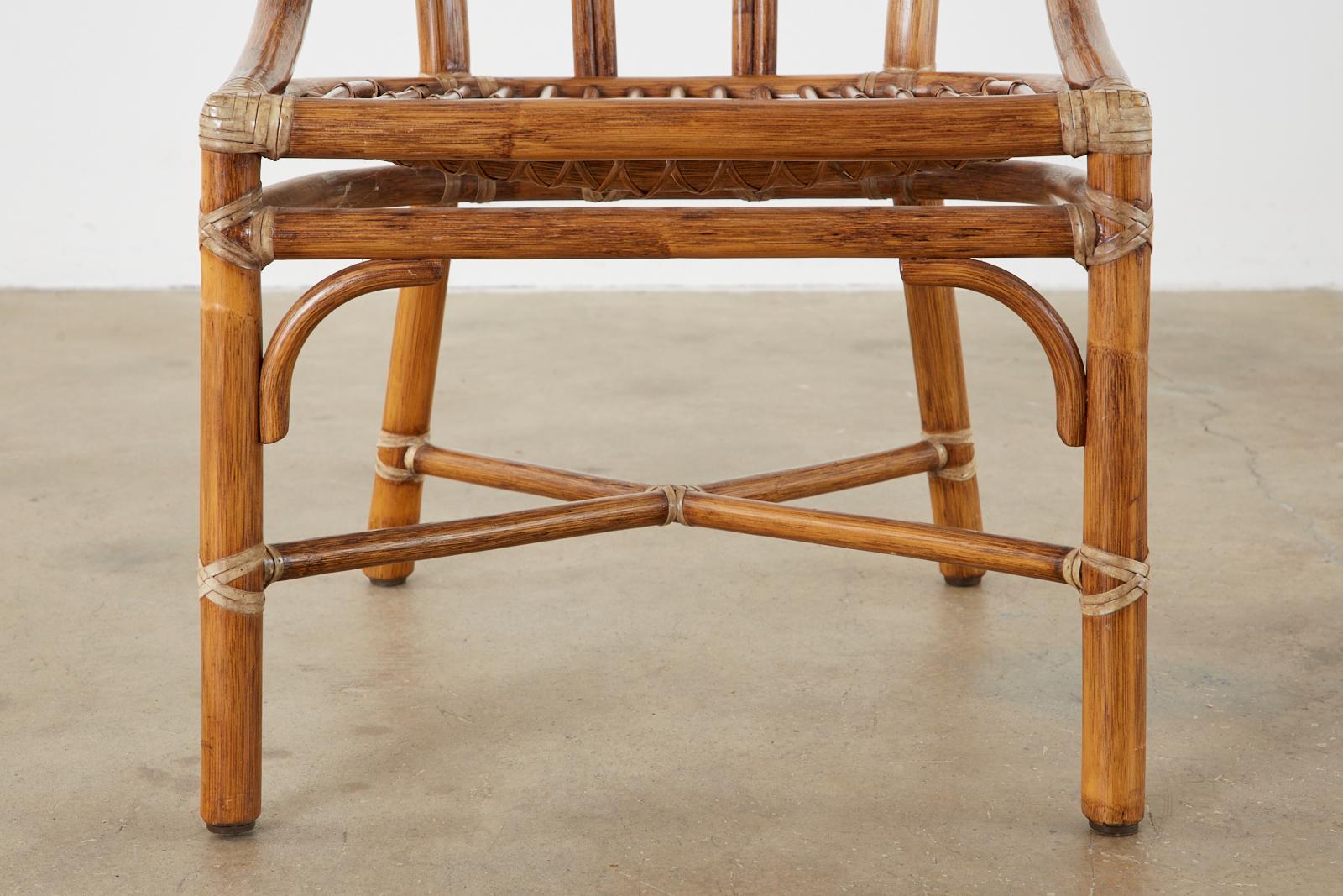 Set of Six McGuire Organic Modern Bamboo Rattan Dining Chairs 4