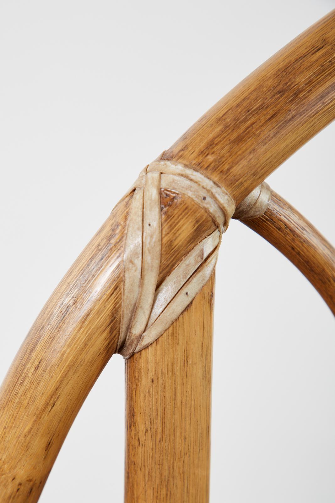 Set of Six McGuire Organic Modern Bamboo Rattan Dining Chairs 6