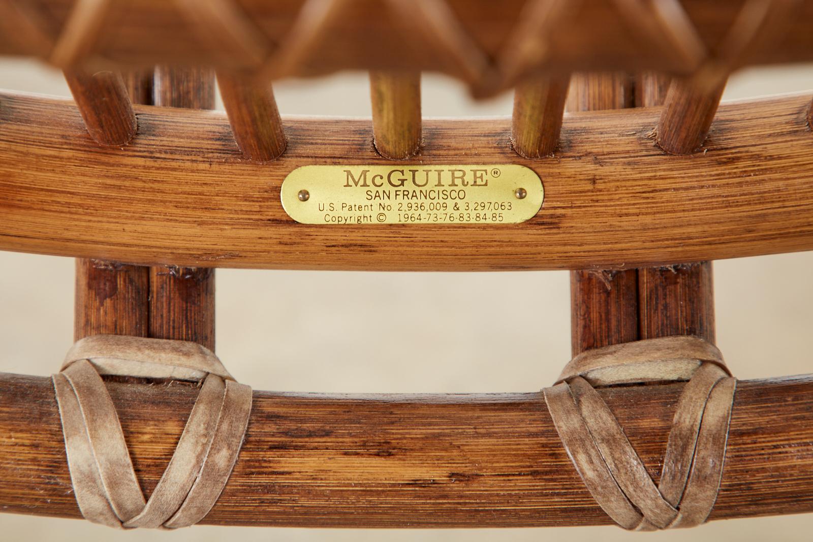 Set of Six McGuire Organic Modern Bamboo Rattan Dining Chairs 8