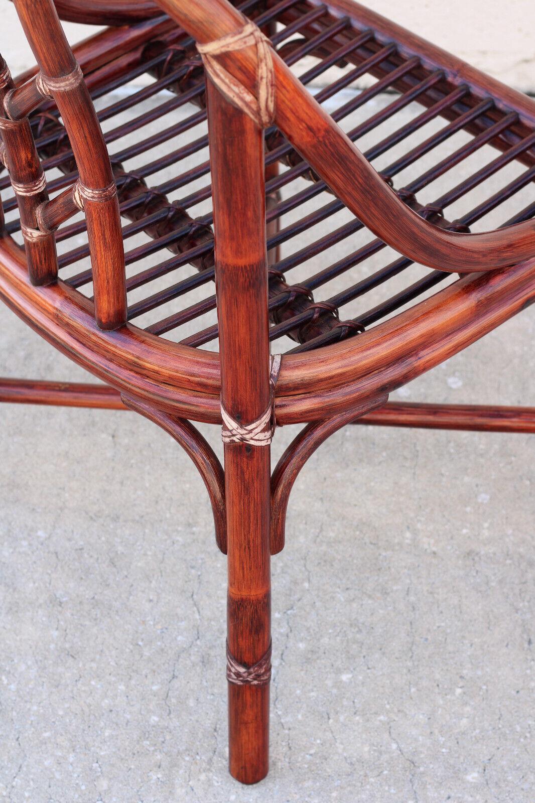 Set of Six McGuire Organic Modern Rattan Bamboo Dining Chairs For Sale 6