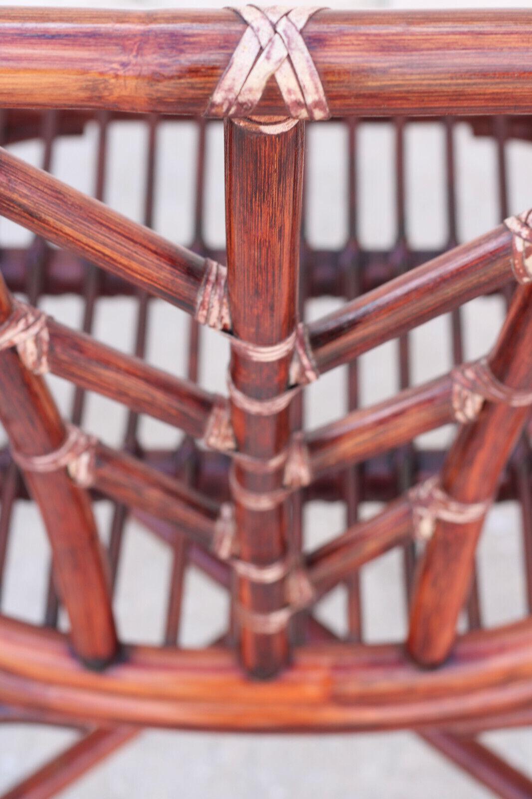 Set of Six McGuire Organic Modern Rattan Bamboo Dining Chairs For Sale 9