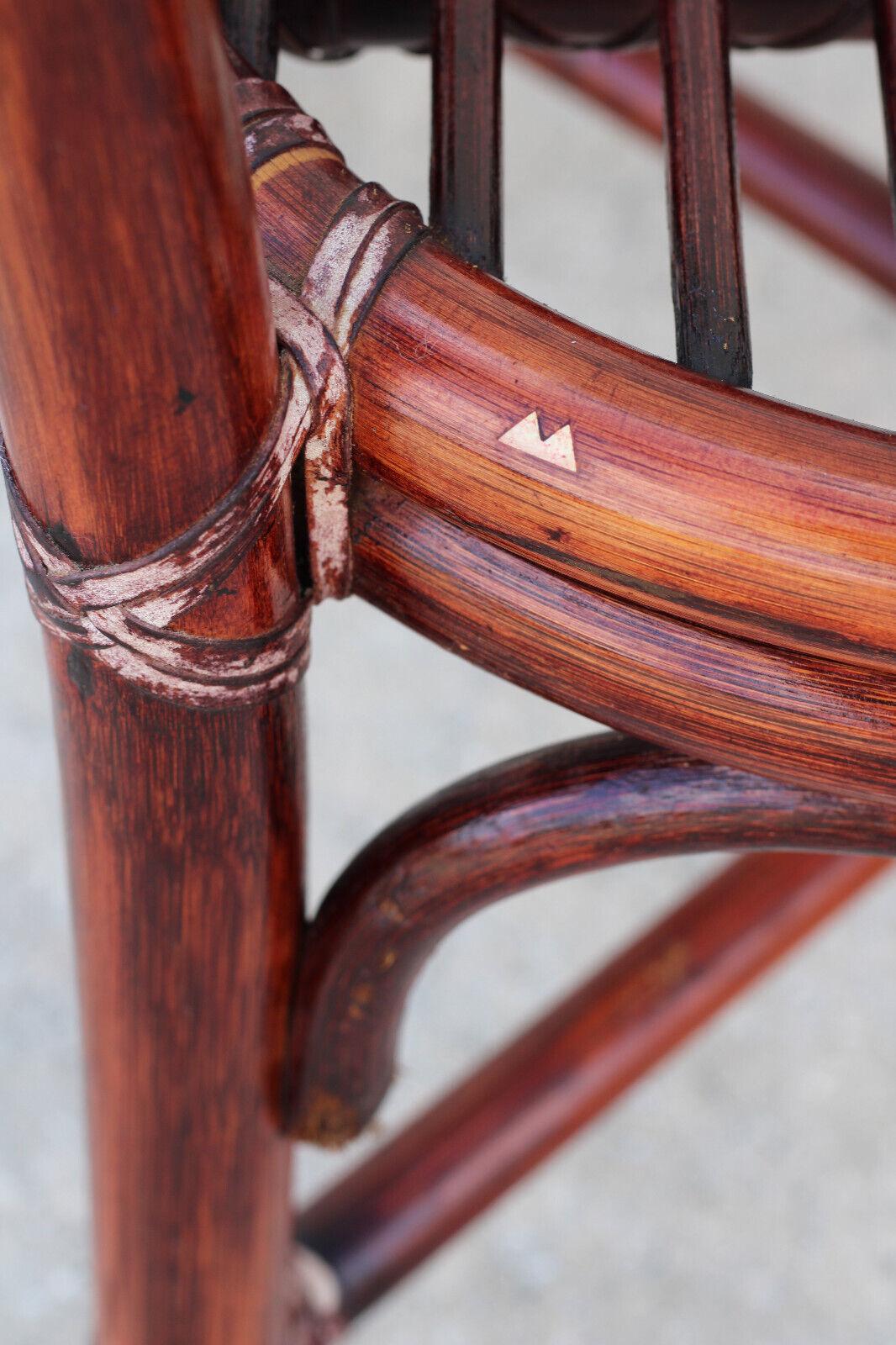 Set of Six McGuire Organic Modern Rattan Bamboo Dining Chairs For Sale 10