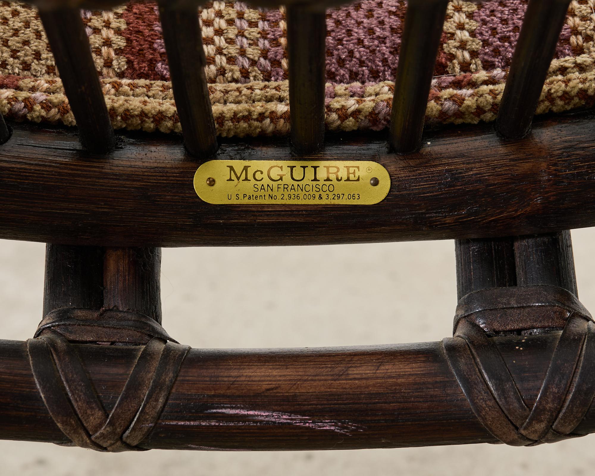Set di sei sedie da pranzo McGuire in rattan organico moderno a cattedrale in vendita 12