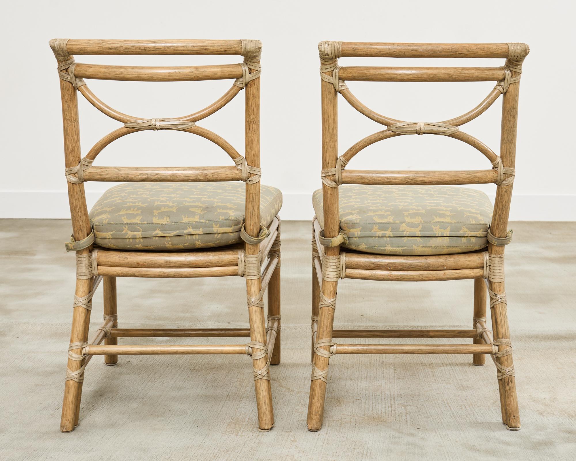 Set of Six McGuire Organic Modern Rattan Dining Chairs 3