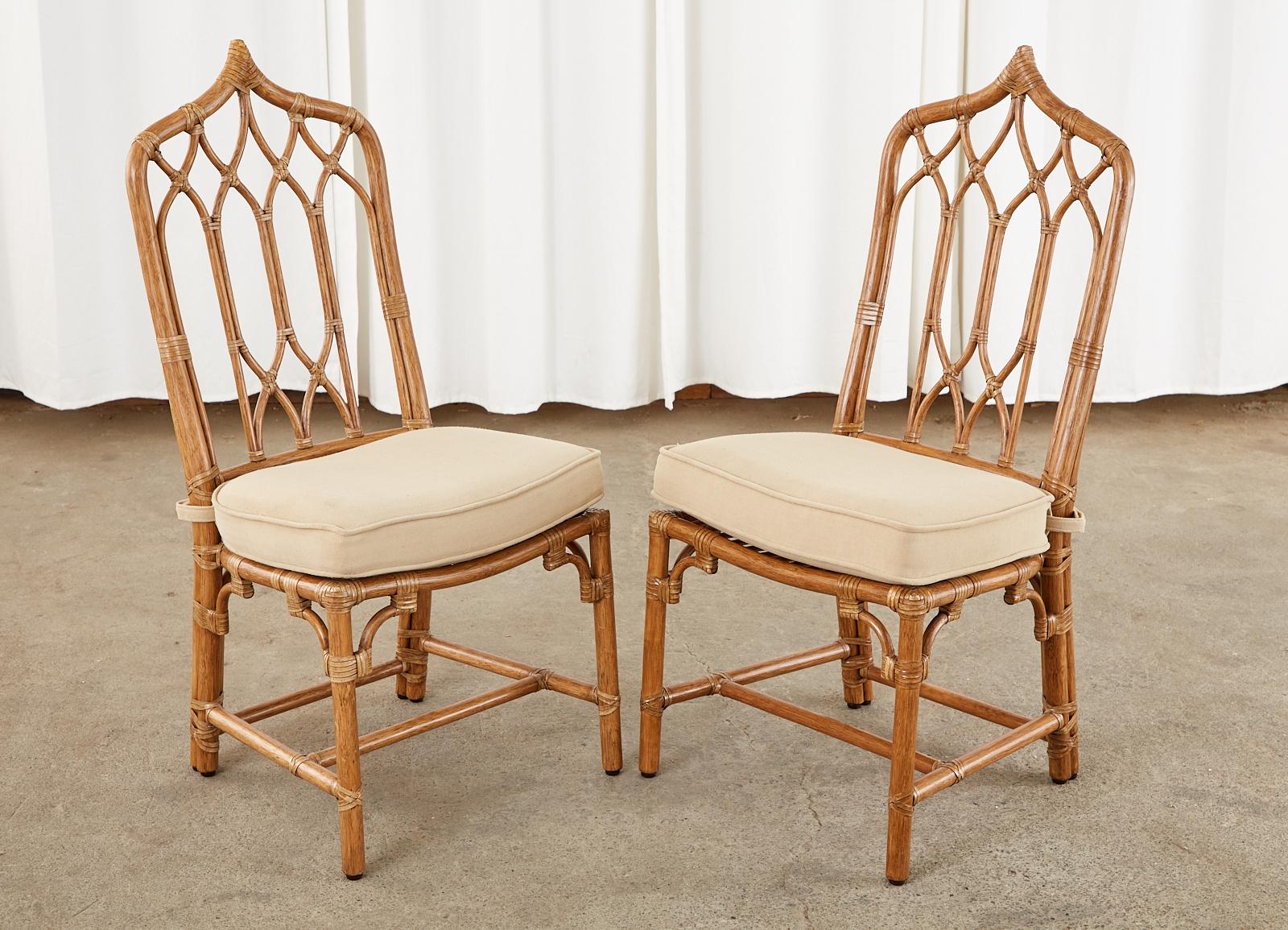 Set of Six McGuire Organic Modern Rattan Dining Chairs 4