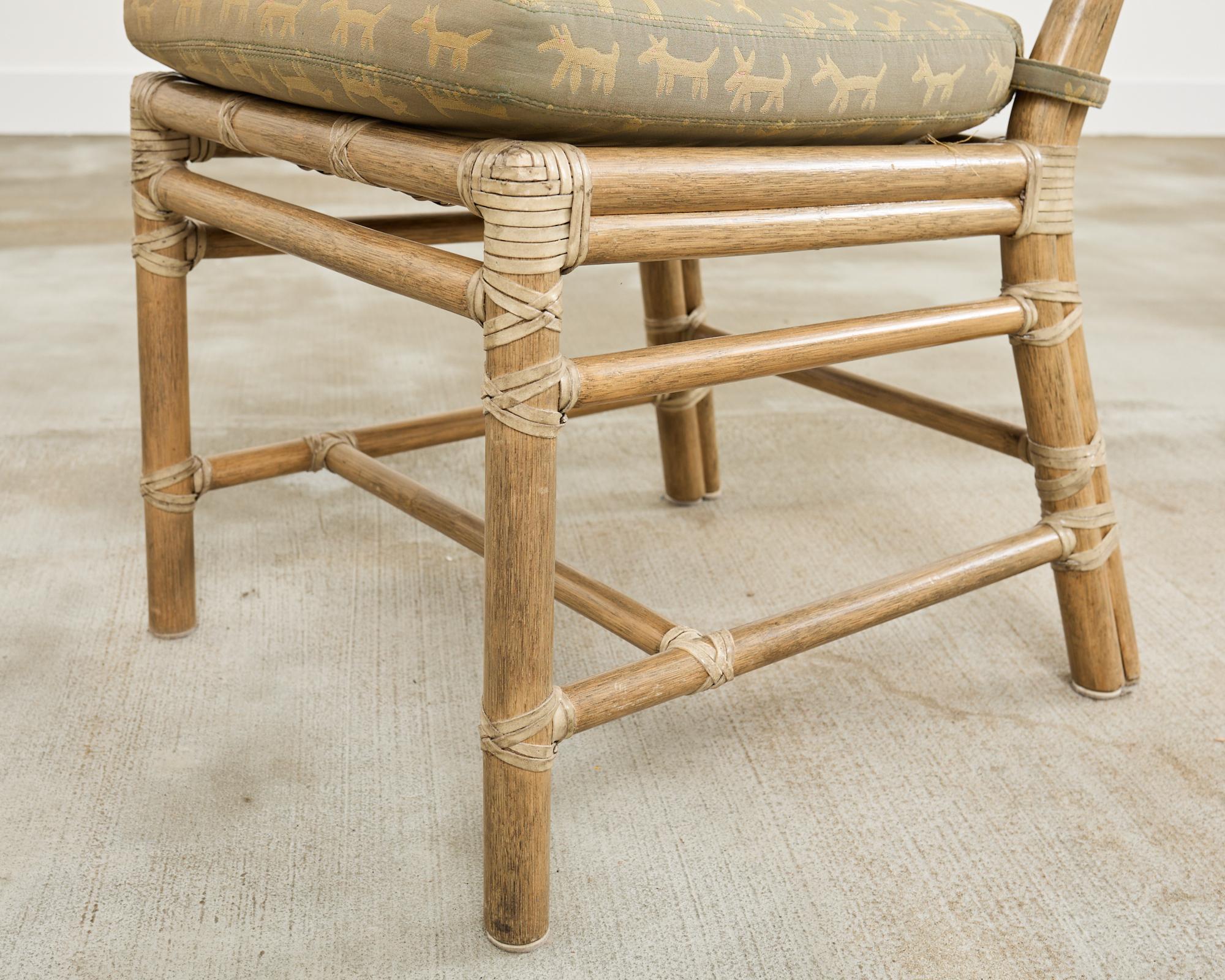 Set of Six McGuire Organic Modern Rattan Dining Chairs 6